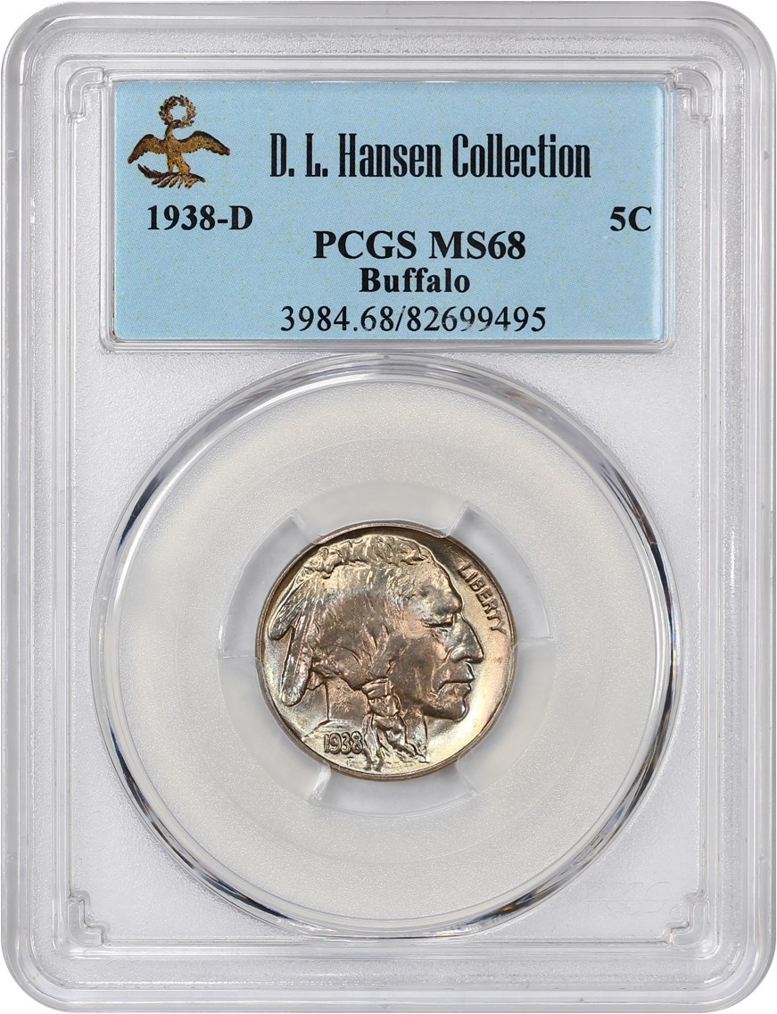 image for: 1938-D Buffalo 5c PCGS MS68