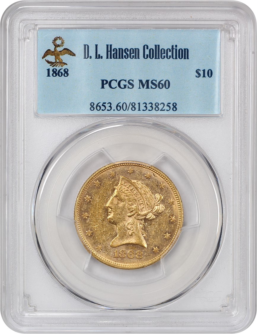 image for: 1868 $10 PCGS MS60