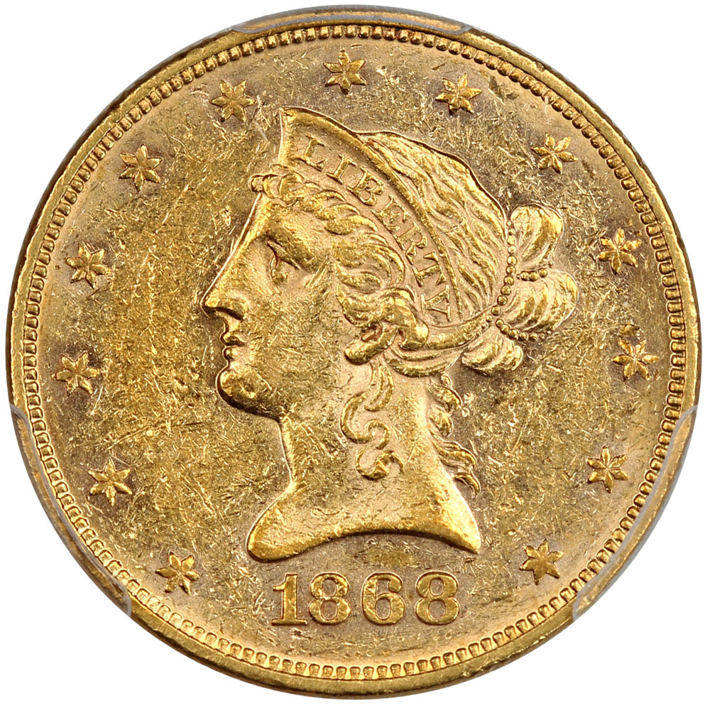 image for: 1868 $10 PCGS MS60