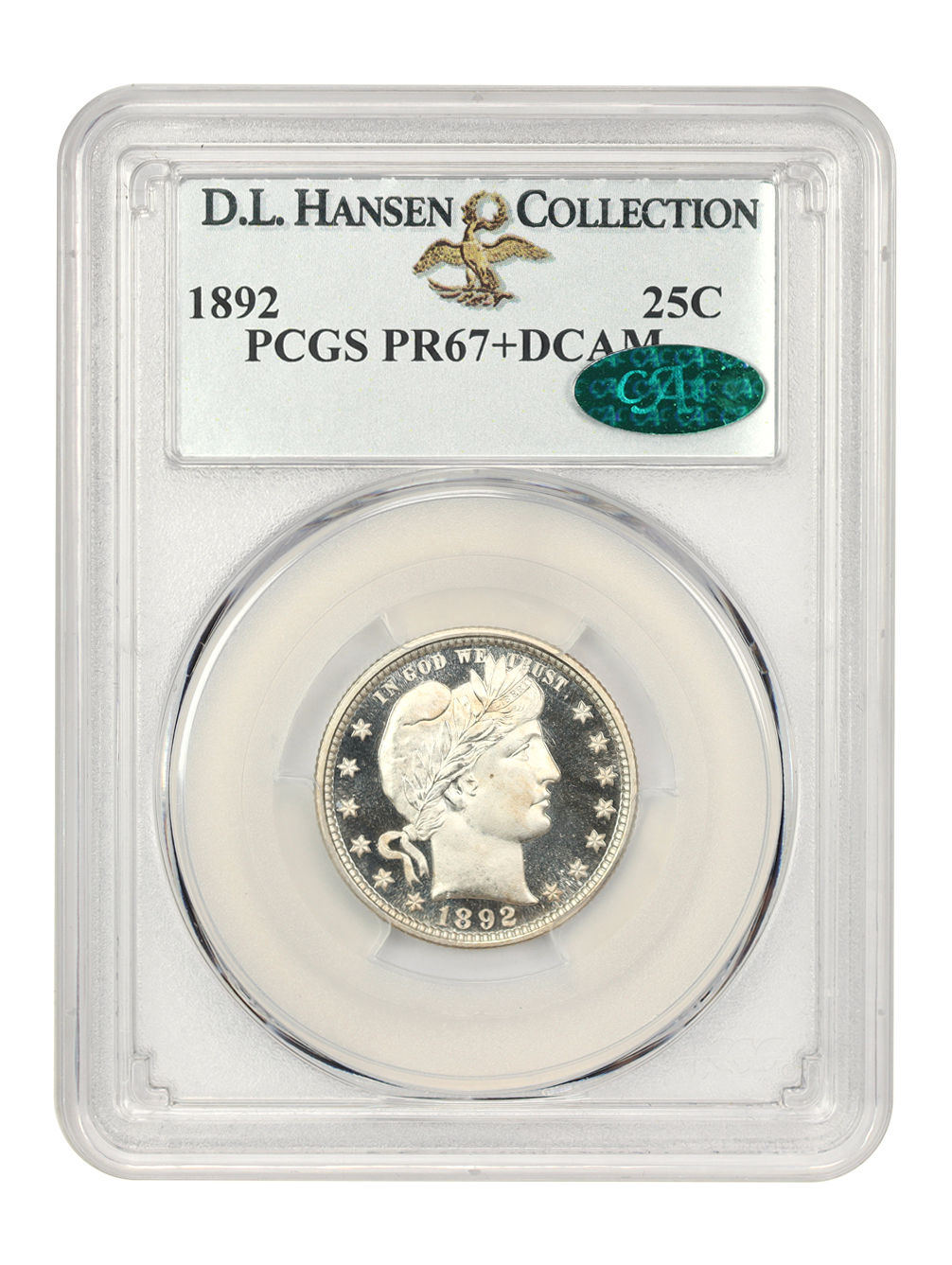 image for: 1892 25c PCGS PR67 DCAM