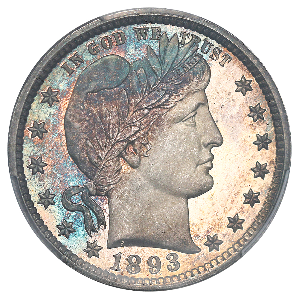 image for: 1893 25c PCGS PR67 CAM