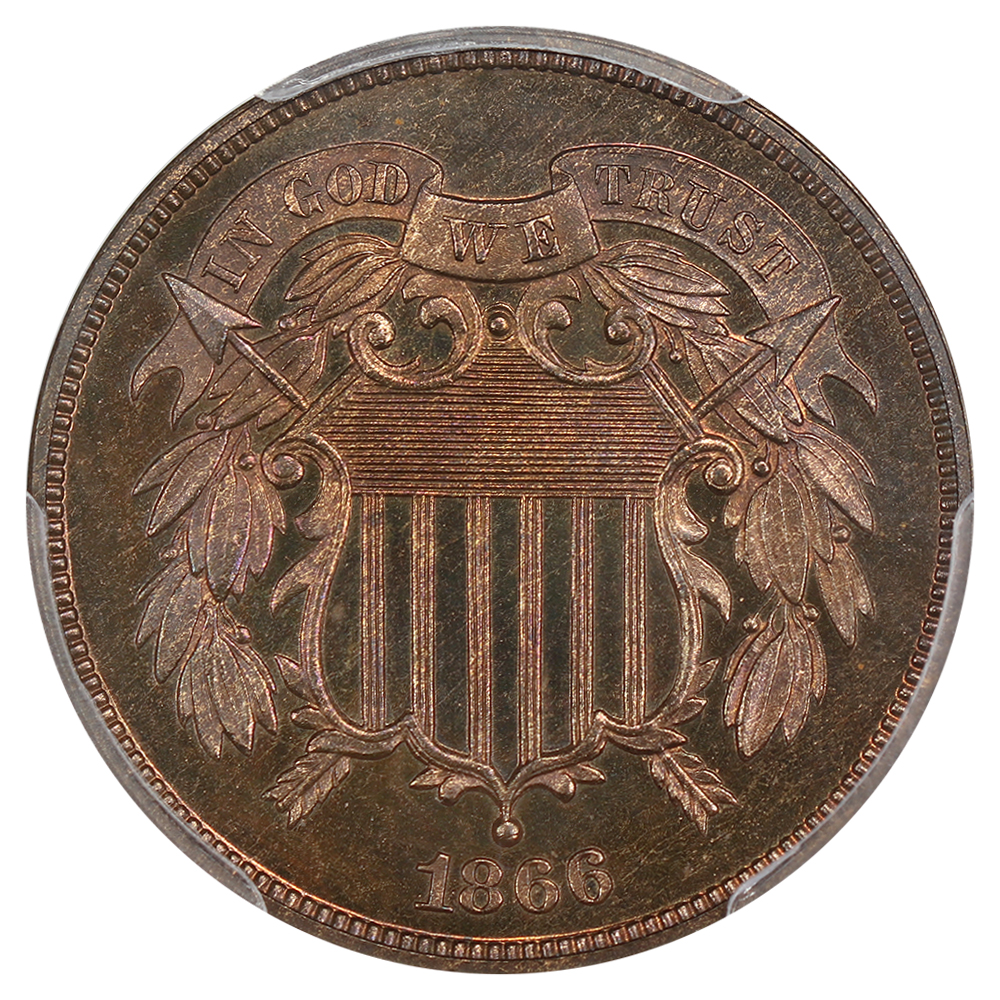 image for: 1866 2c PCGS PR66 RB