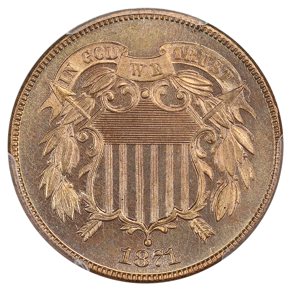 image for: 1871 2c PCGS PR66 RD