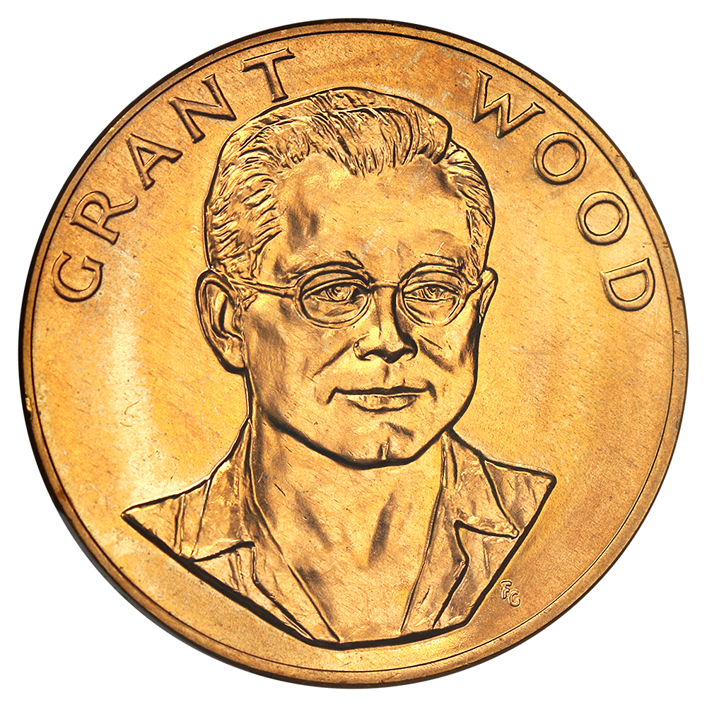 image for: 1980 Grant Wood, 1 Ounce Gold Medal PCGS MS66