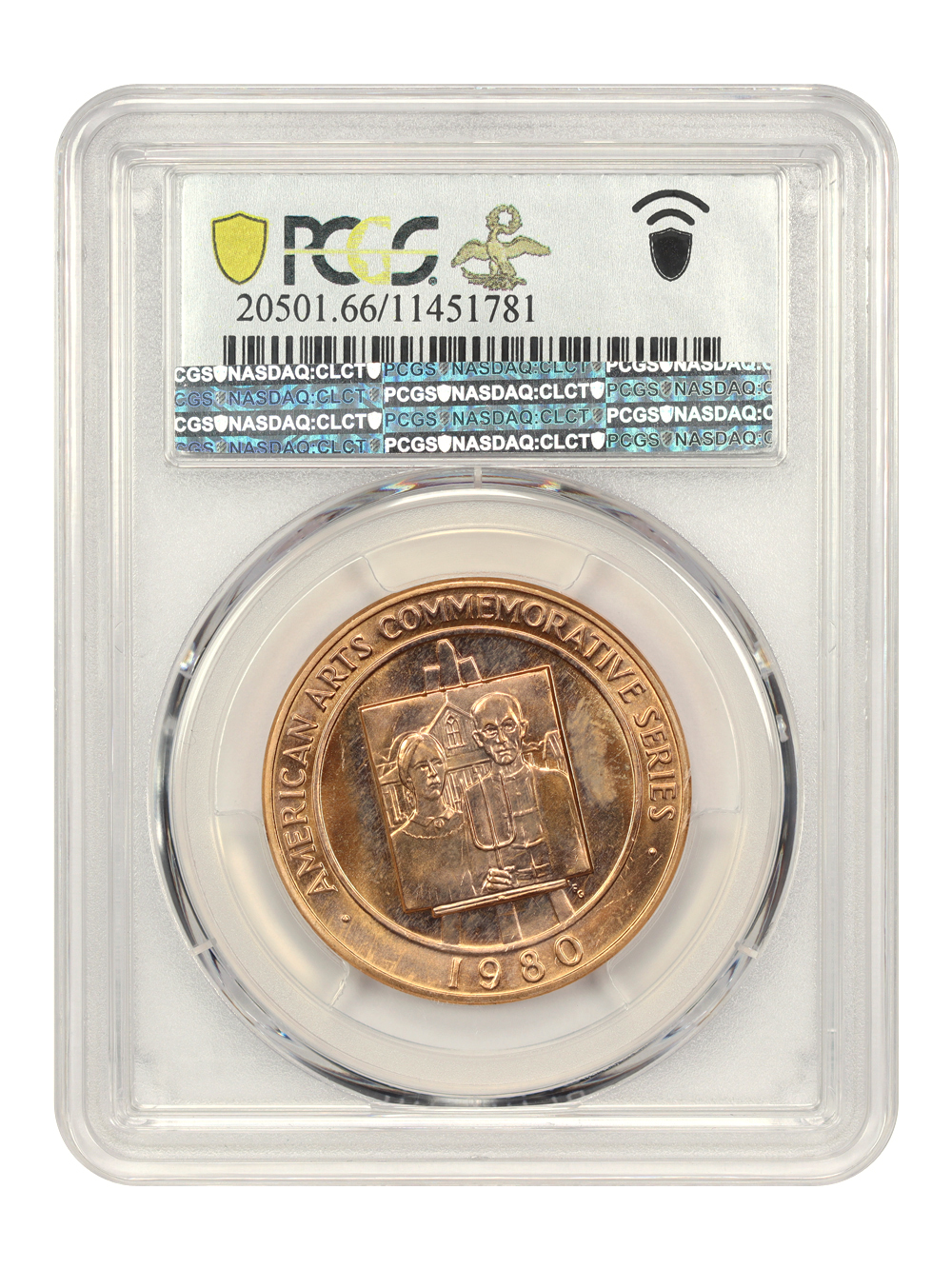 image for: 1980 Grant Wood, 1 Ounce Gold Medal PCGS MS66