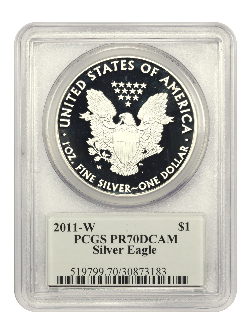 image for: 2011-W Silver Eagle, 25th Anniversary $1 PCGS PR70 DCAM