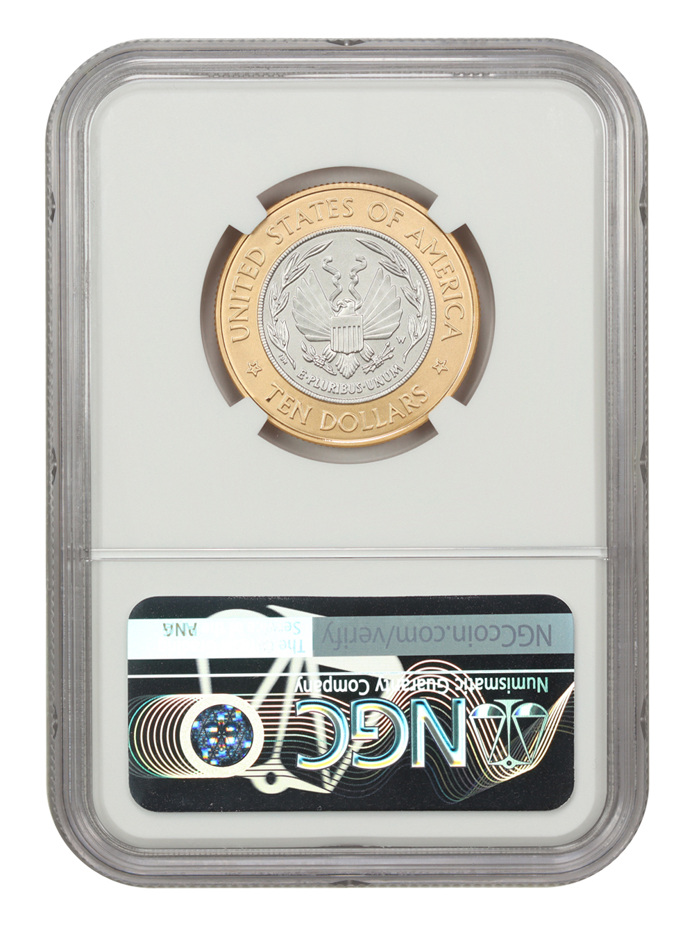 image for: 2000-W Library of Congress, Bimetallic $10  NGC MS70
