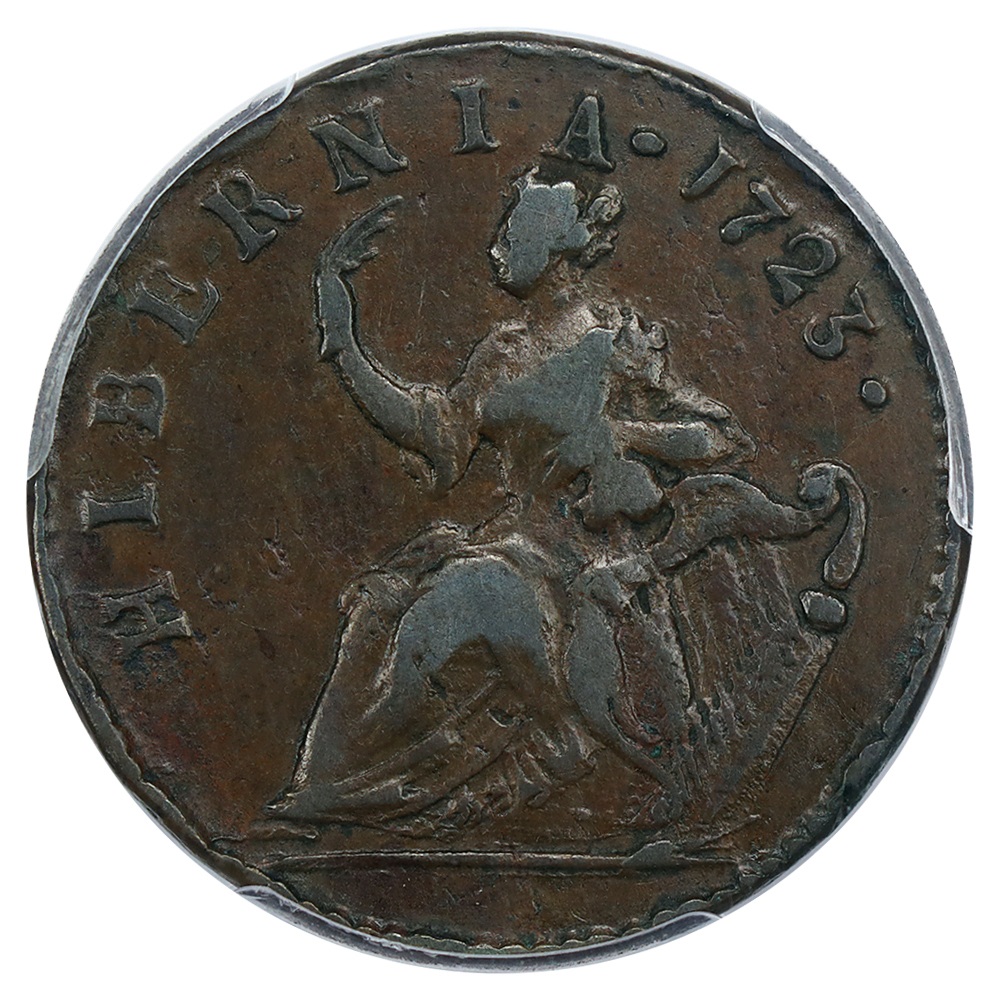 image for: 1723 Wood's Hibernia 1/2 P PCGS XF40 BN