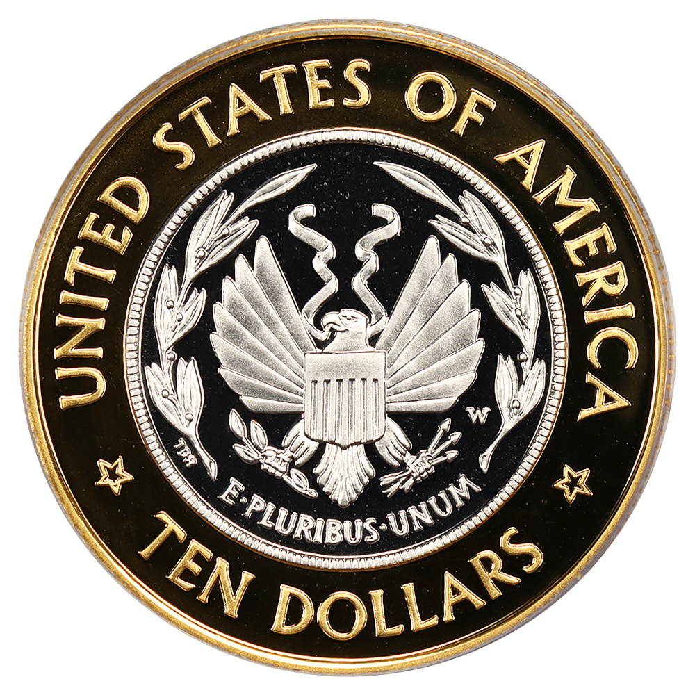 image for: 2000-W Library of Congress, Bimetallic $10  PCGS PR69 DCAM