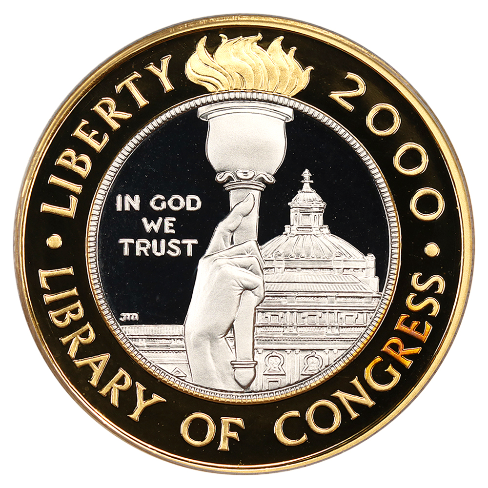 image for: 2000-W Library of Congress, Bimetallic $10  PCGS PR69 DCAM