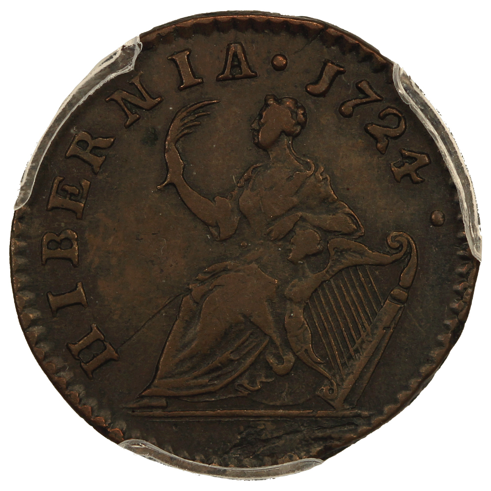 image for: 1724 Wood's Hibernia Far PCGS AU50 BN