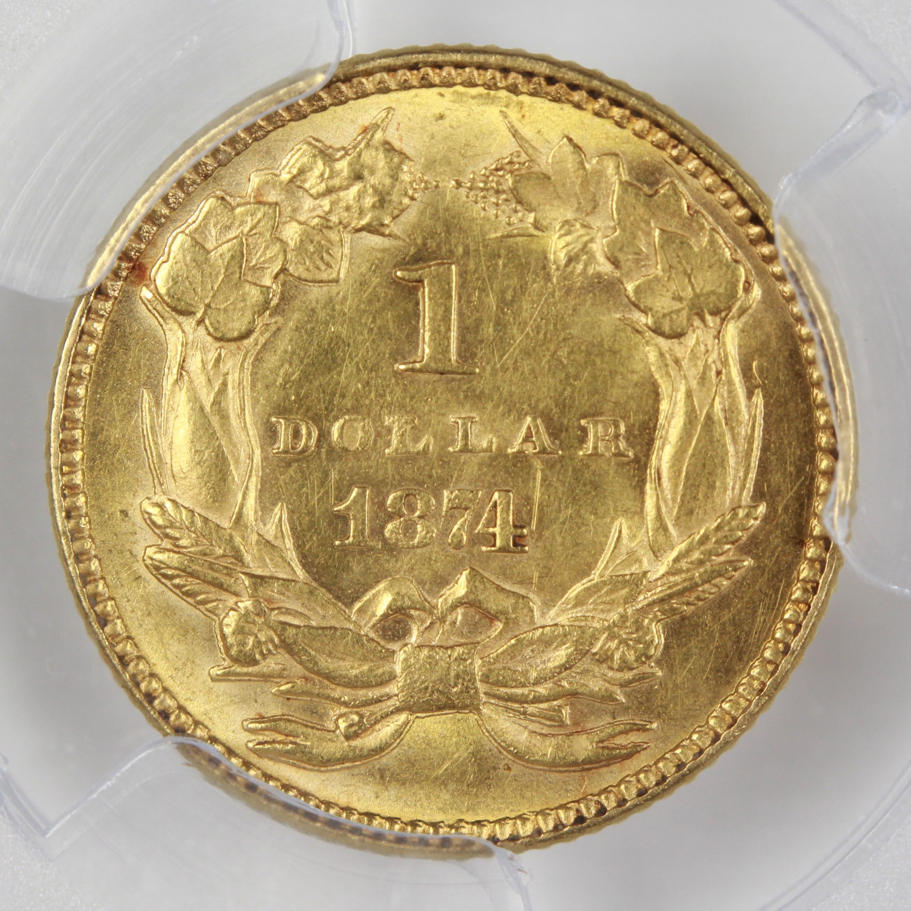 image for: 1874 G$1 PCGS MS62