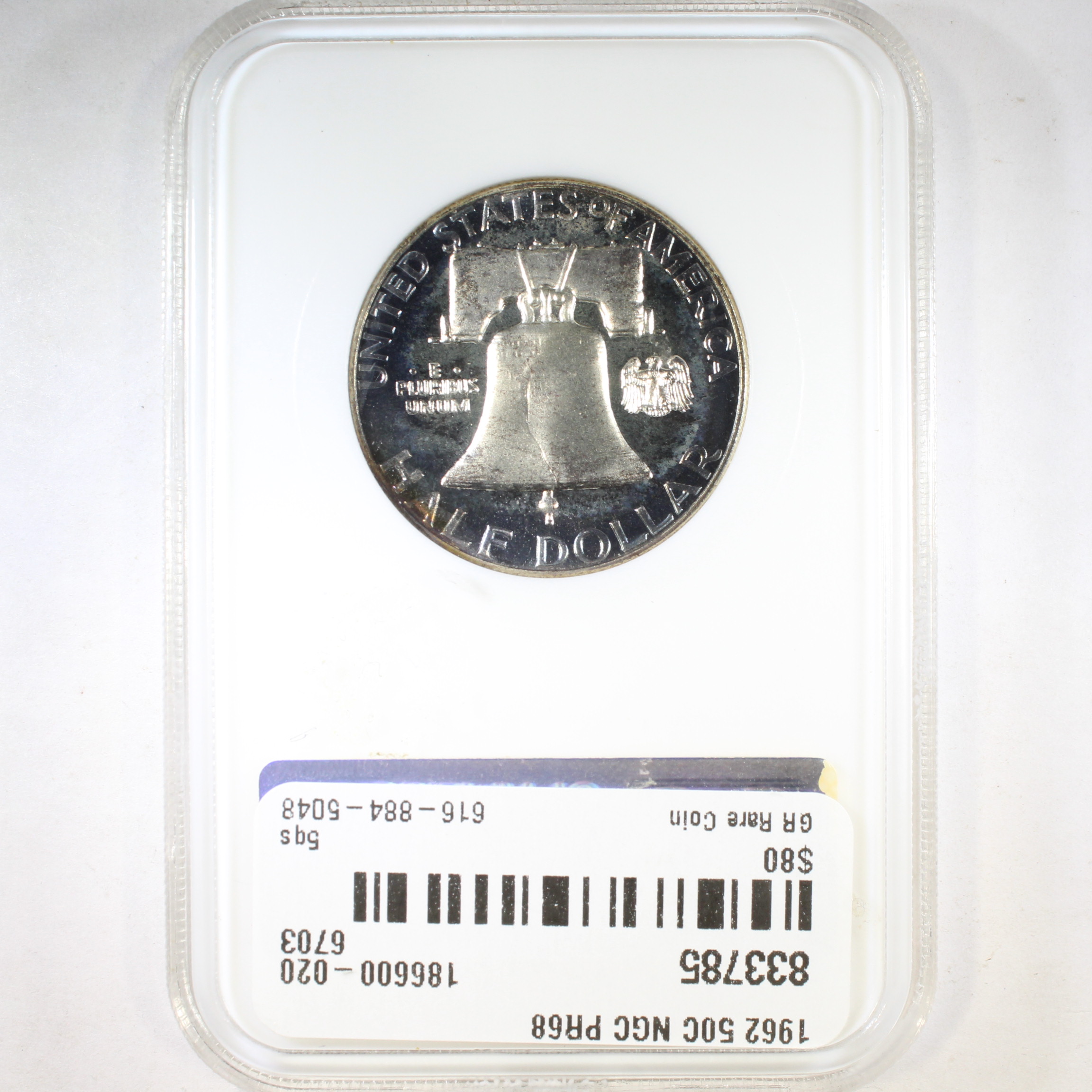 thumbnail for: 1962 50c NGC PR68