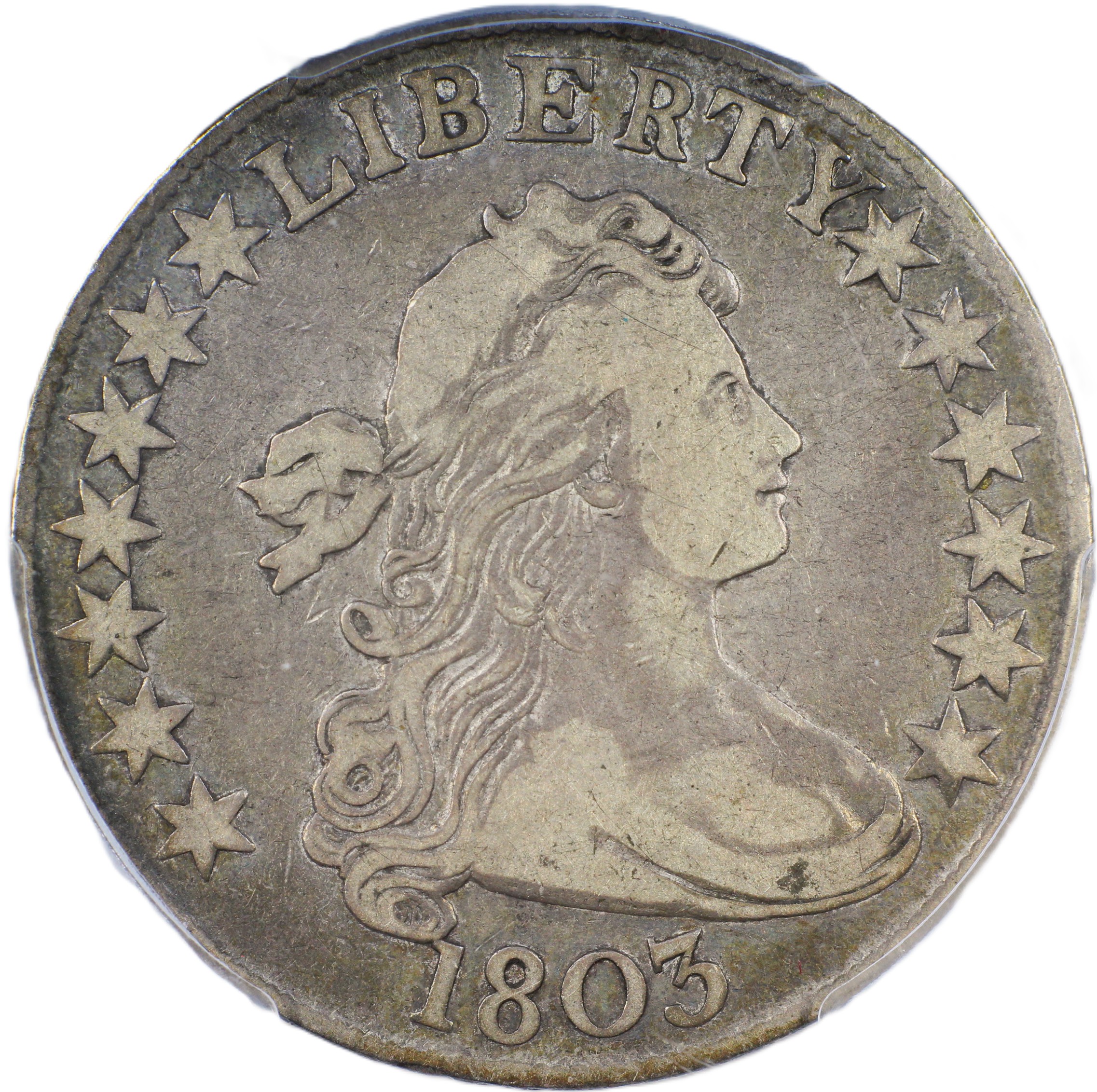 image for: 1803 Large 3, 12 Arrows, O-101 50c PCGS F15