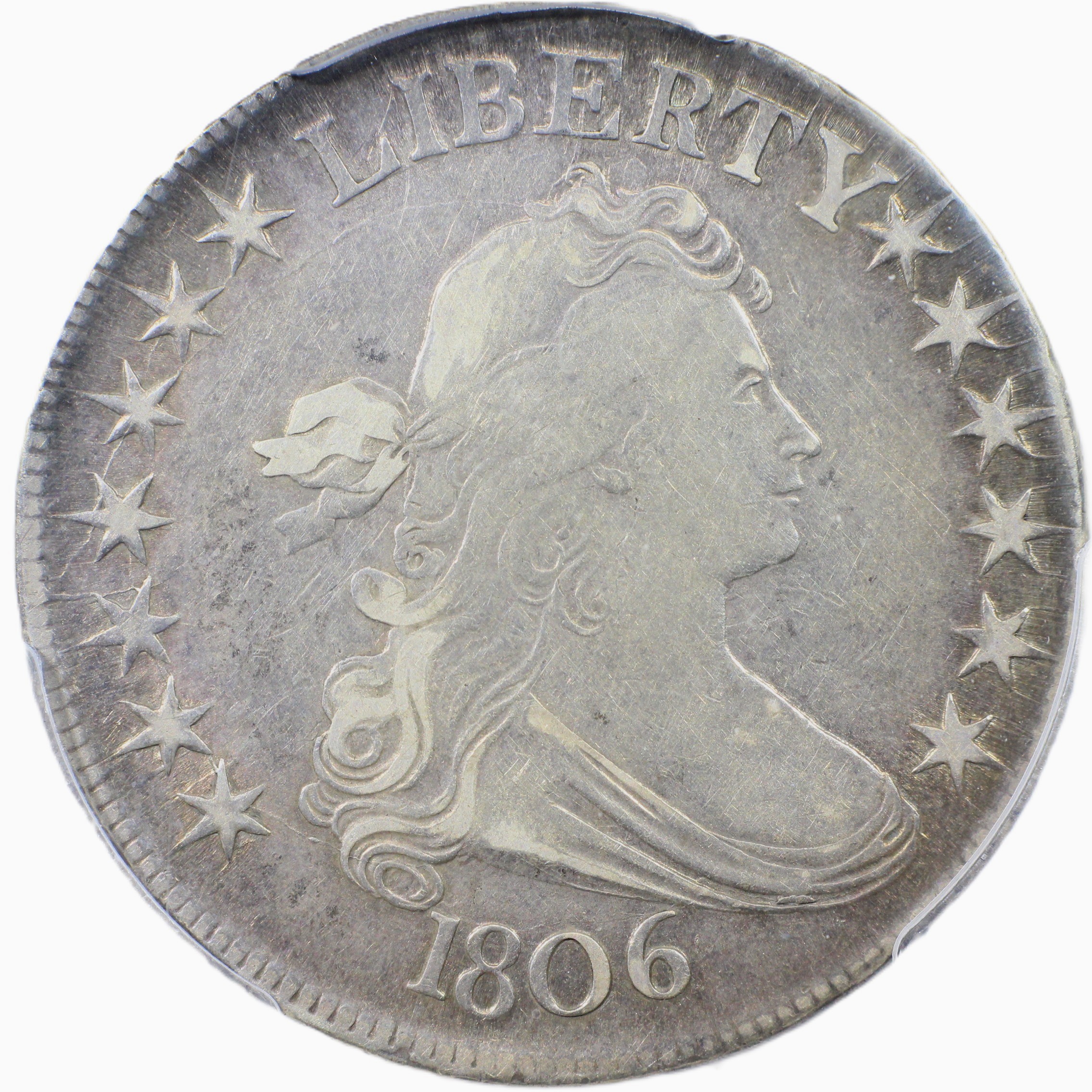 thumbnail for: 1806 Pointed 6, Stem, O-120a 50c PCGS XF40