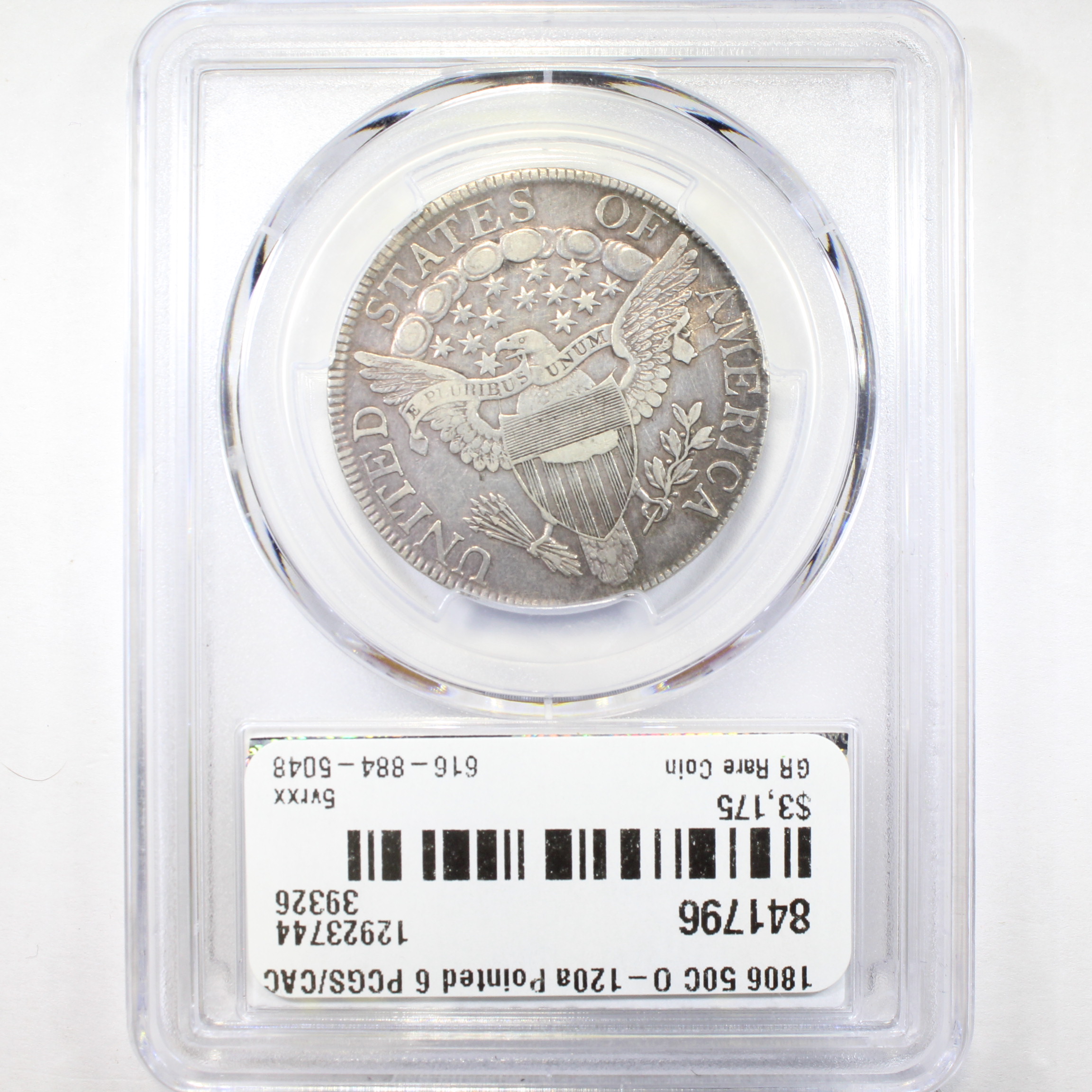 thumbnail for: 1806 Pointed 6, Stem, O-120a 50c PCGS XF40