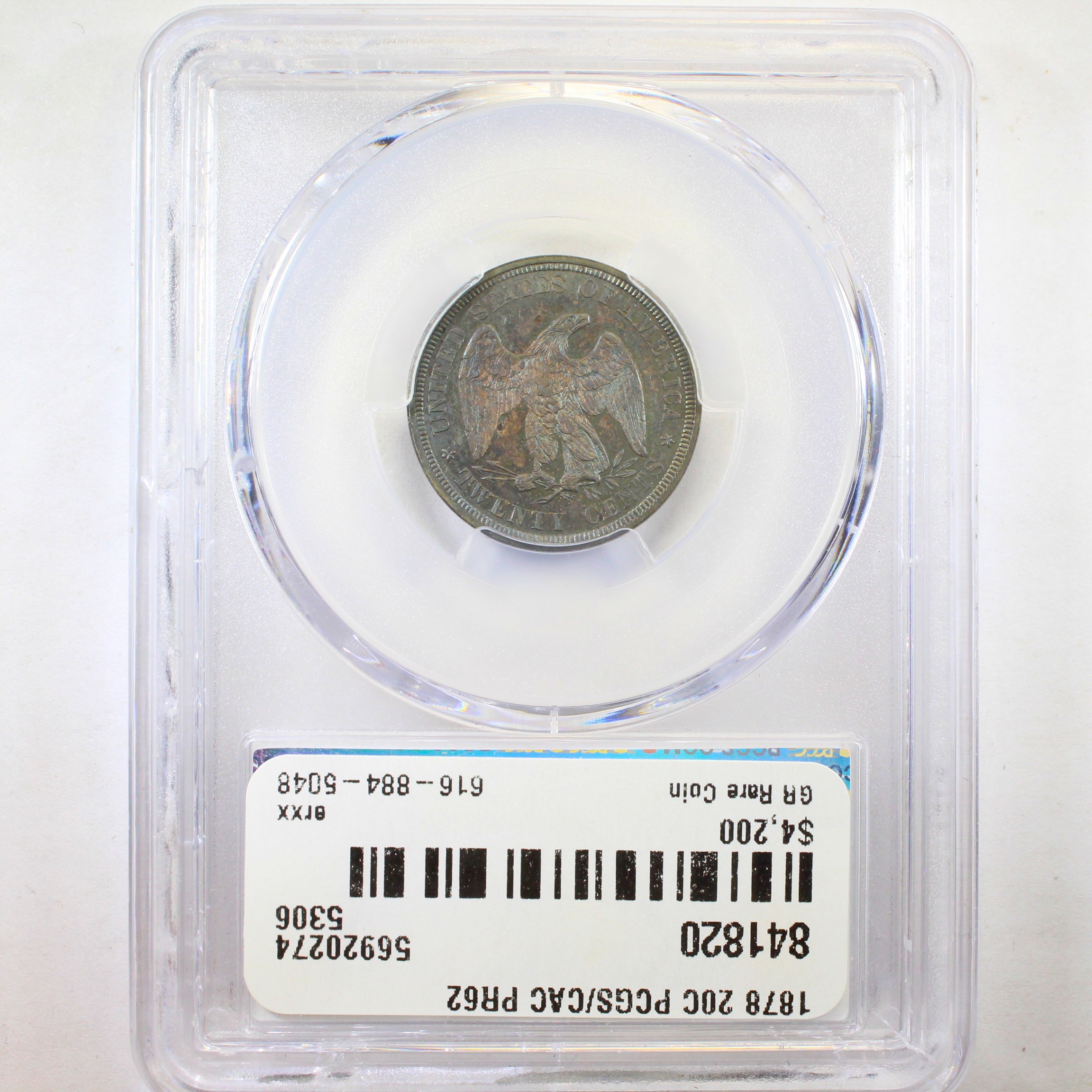 image for: 1878 20c PCGS PR62