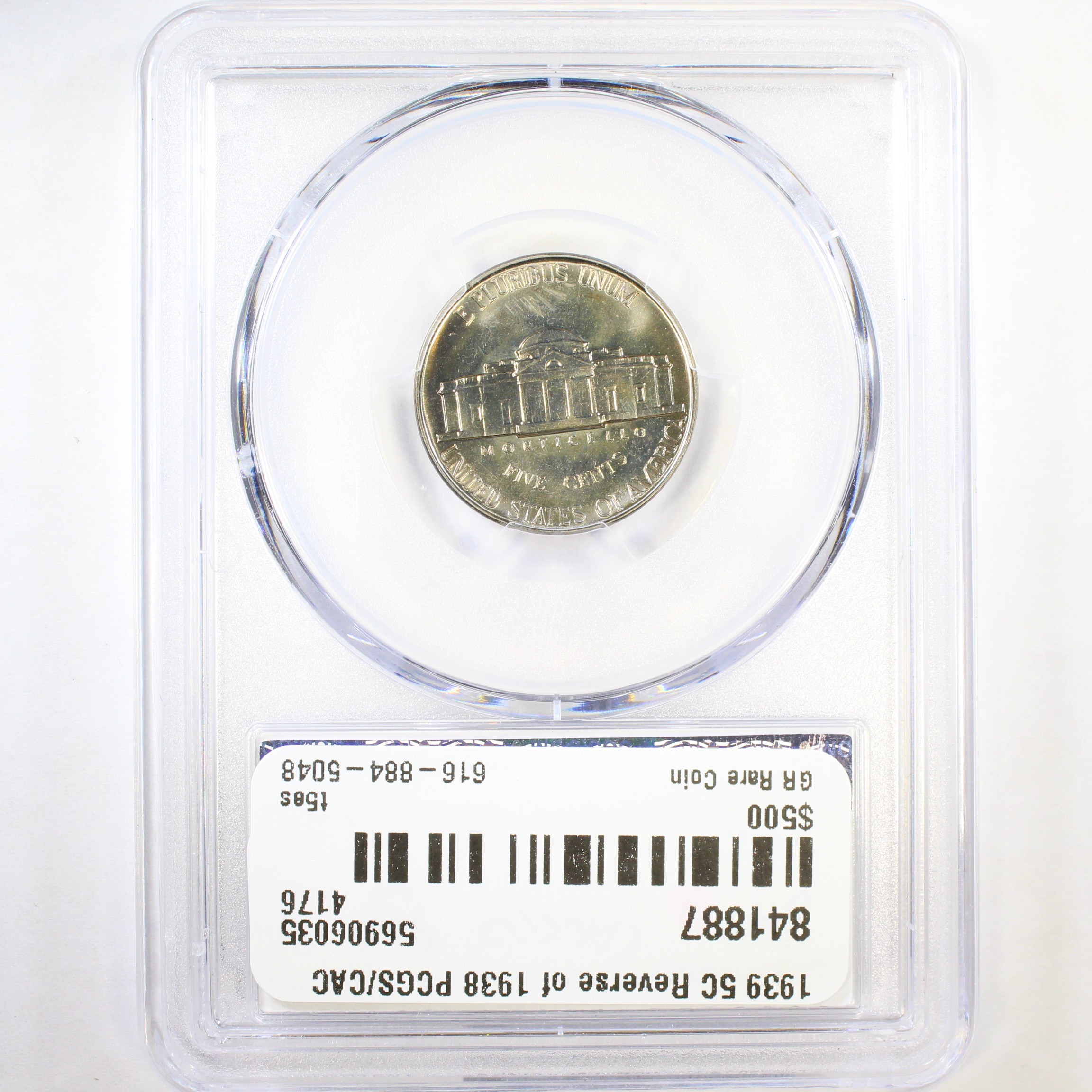 thumbnail for: 1939 Reverse of 1938 5c PCGS PR67