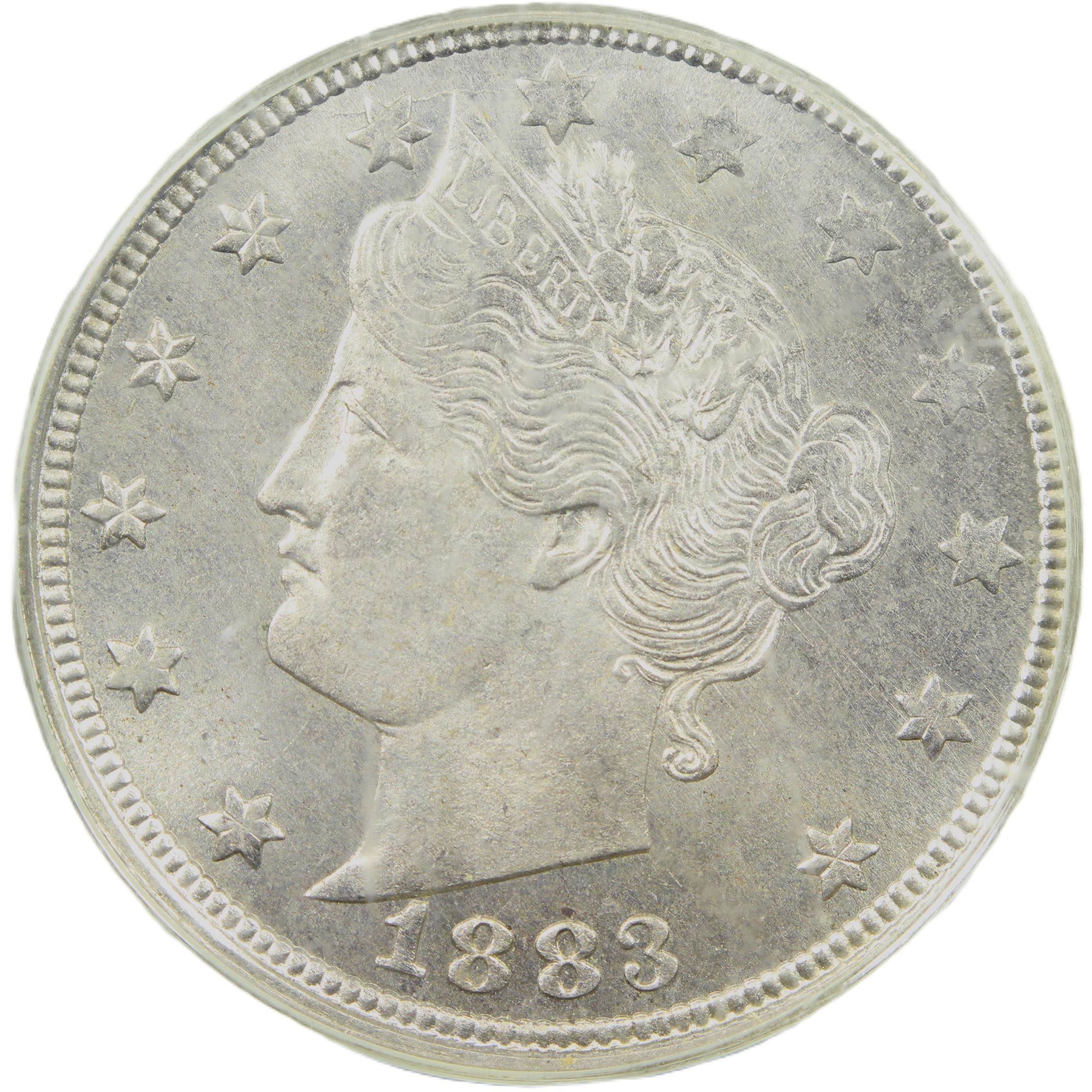 image for: 1883 No Cents 5c PCGS MS63