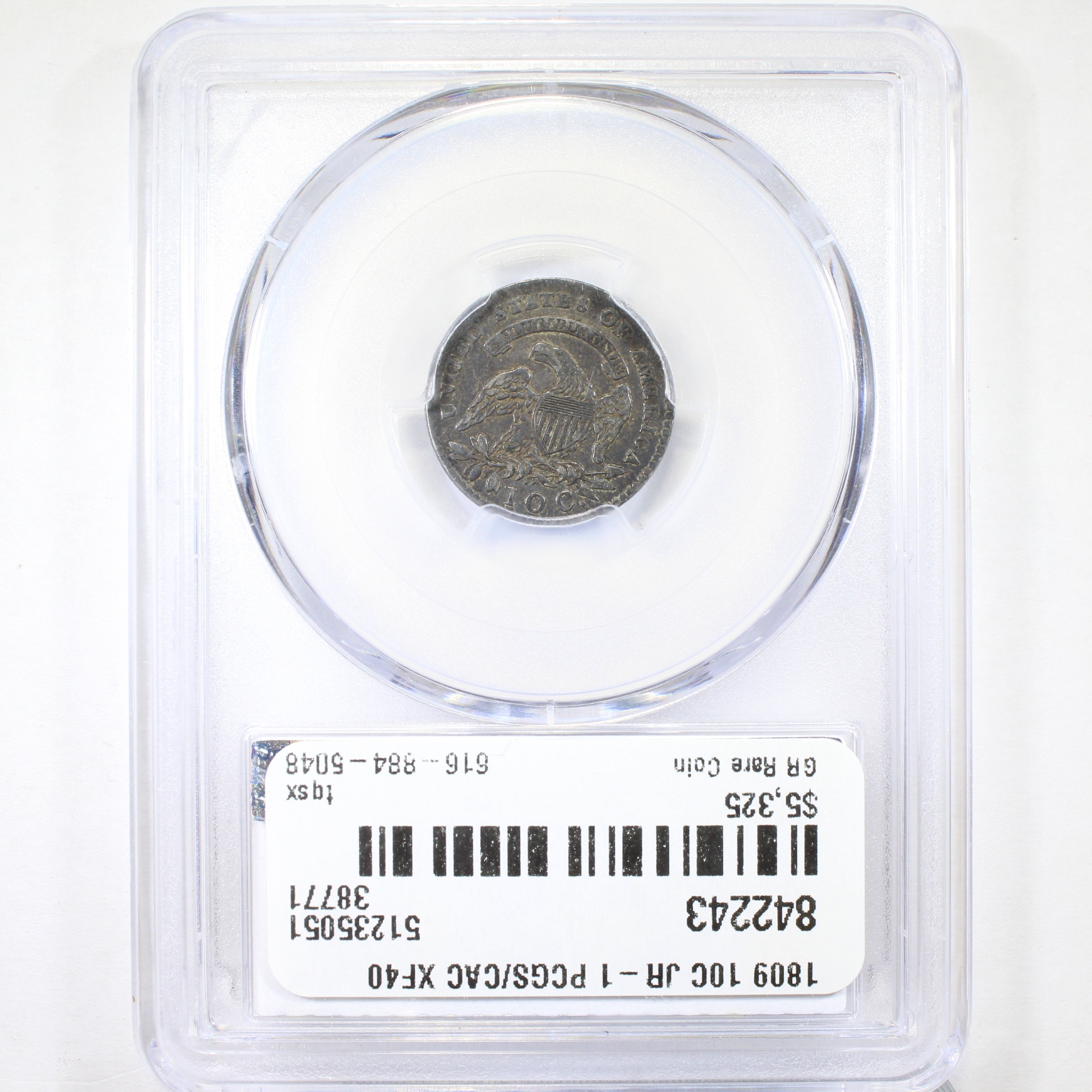 image for: 1809 JR-1 10c PCGS XF40
