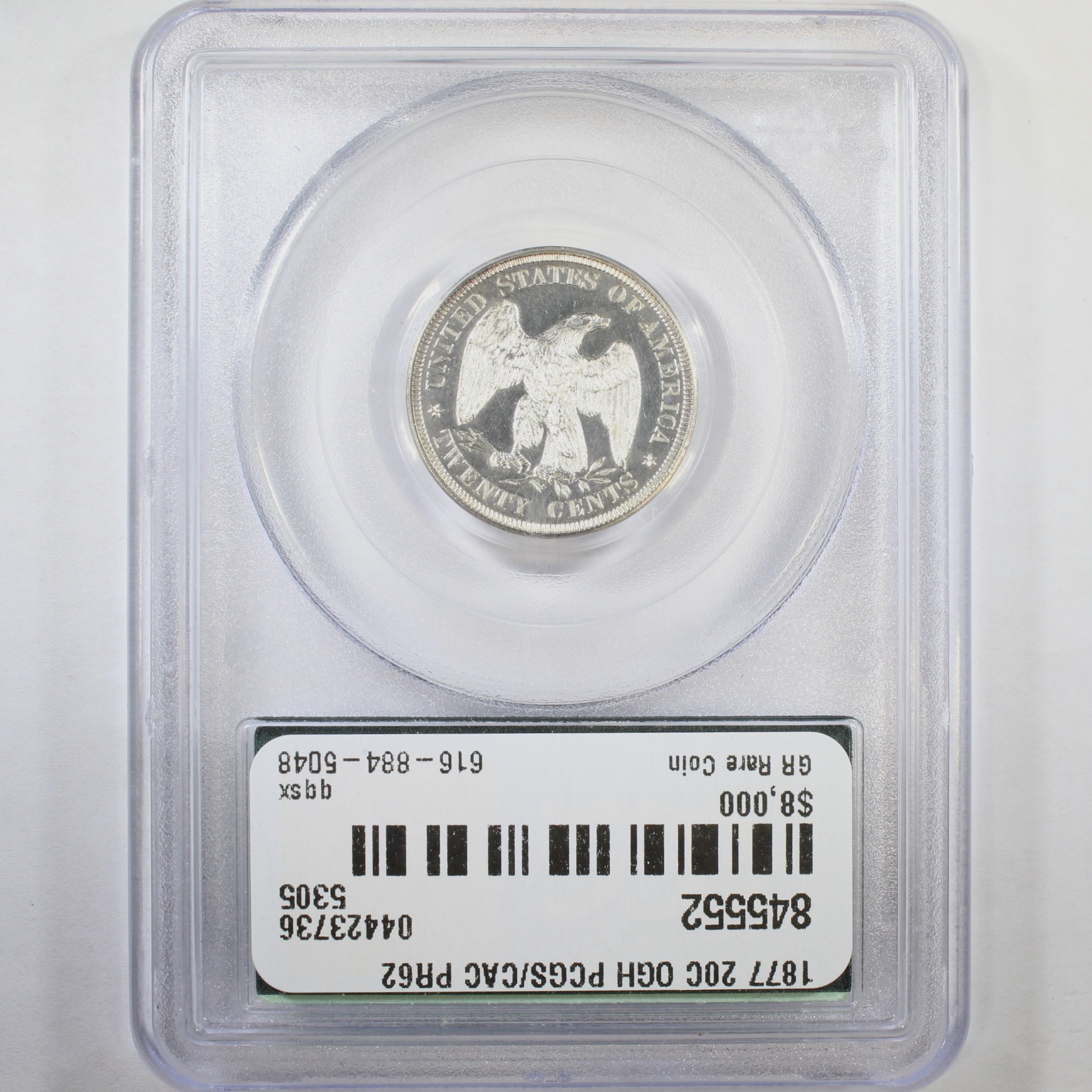 thumbnail for: 1877 20c PCGS PR62