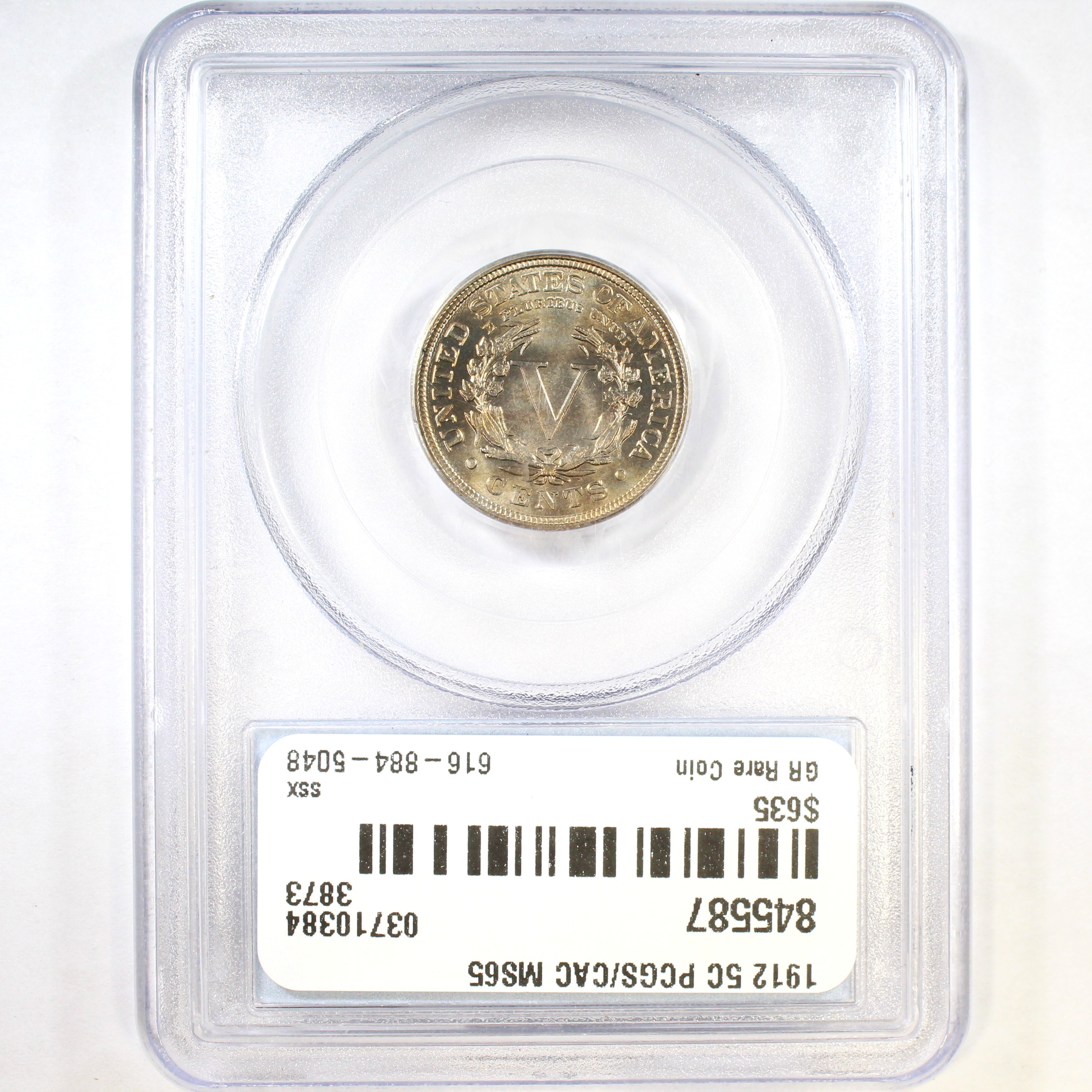 thumbnail for: 1912 5c PCGS MS65