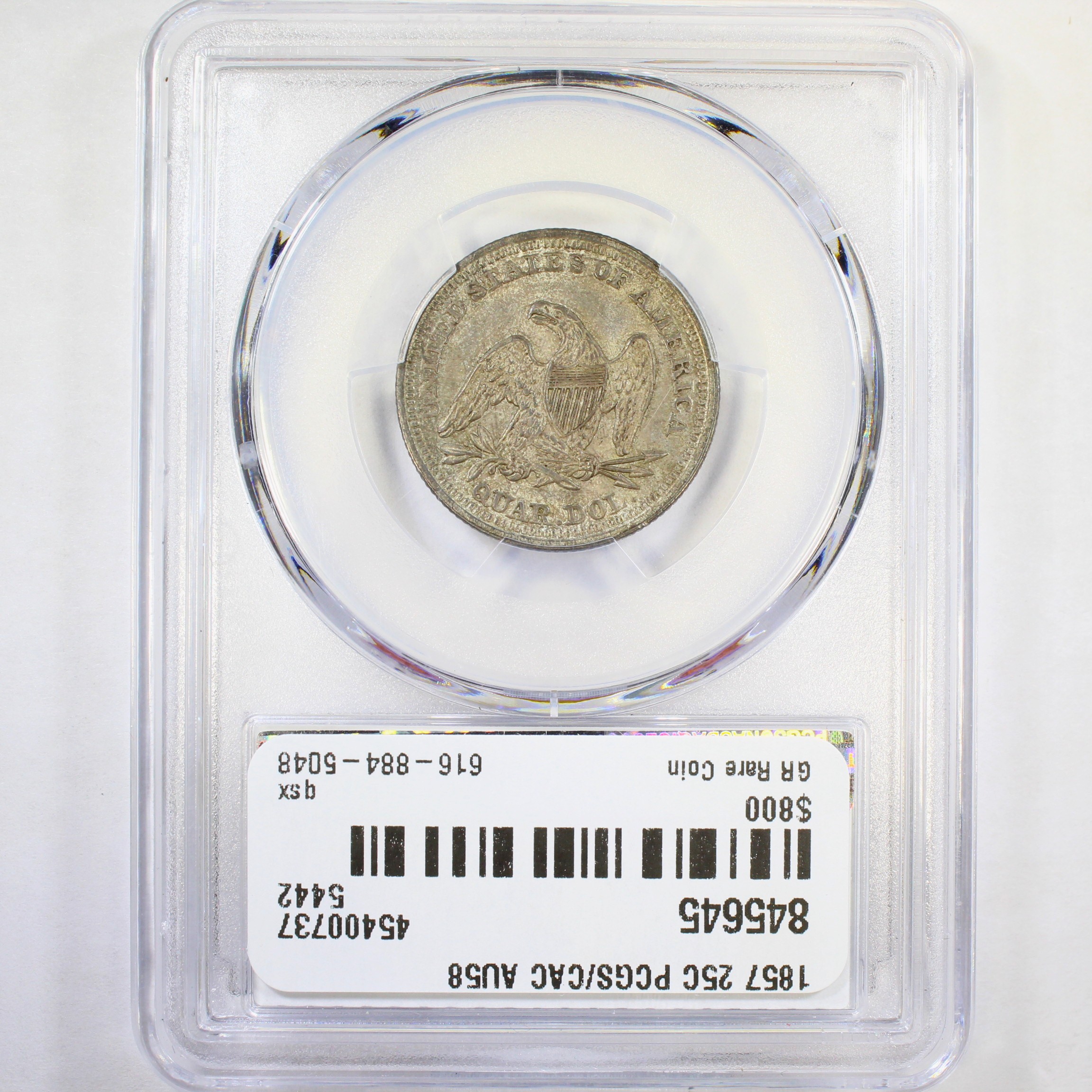 thumbnail for: 1857 25c PCGS AU58