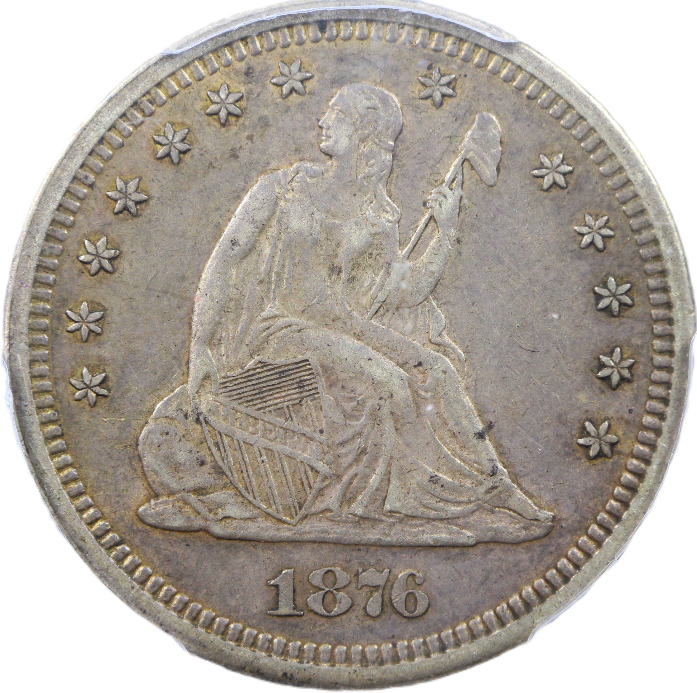 thumbnail for: 1876-S 25c PCGS AU55