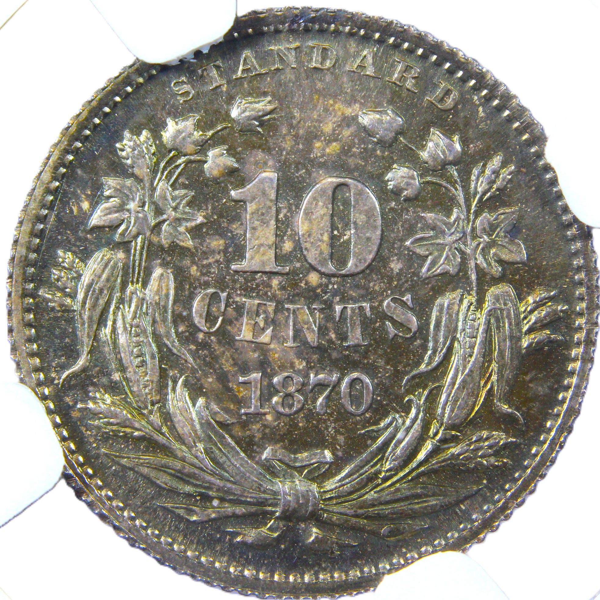 thumbnail for: 1870 Silver, J-843 P10c NGC PR66