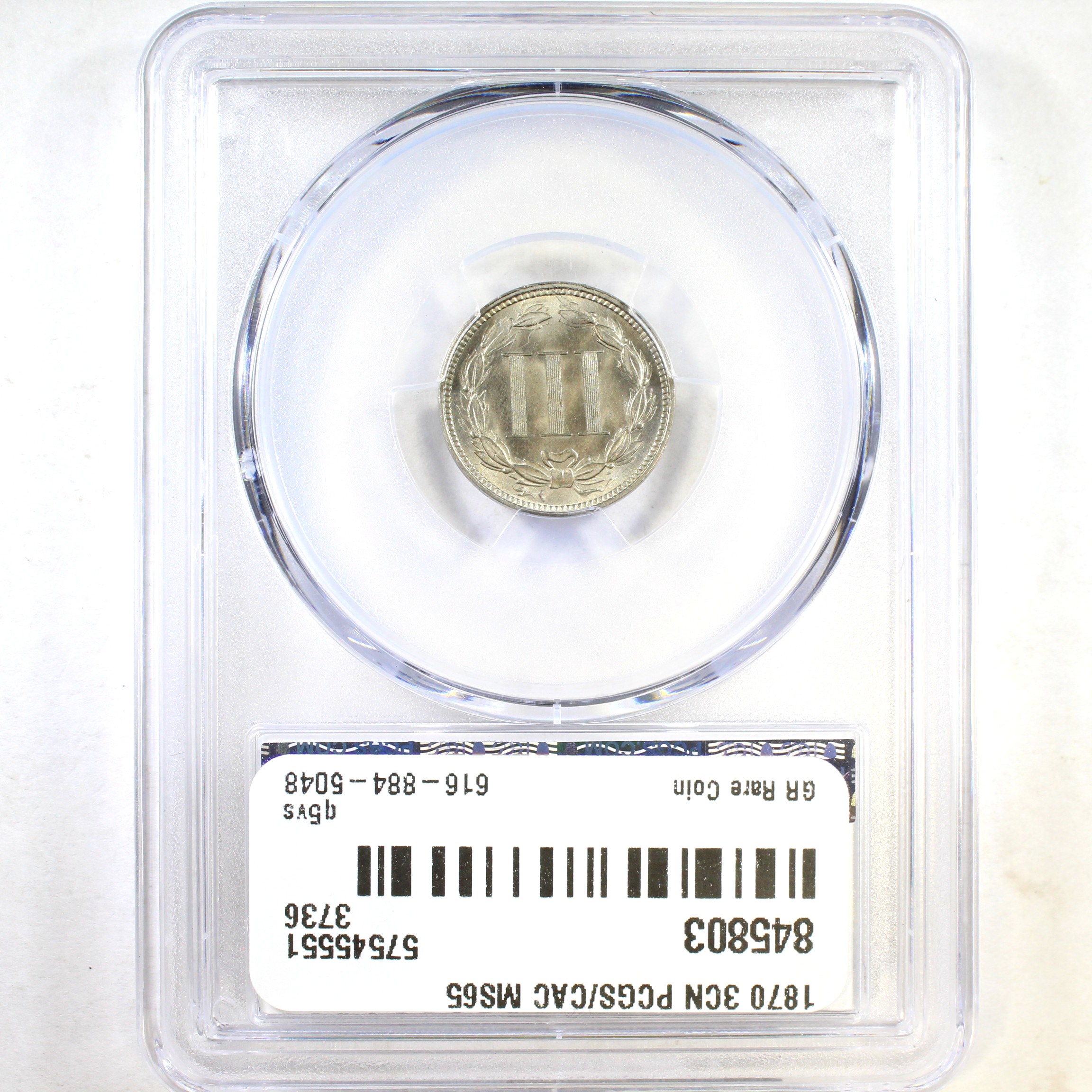 thumbnail for: 1870 3cN PCGS MS65