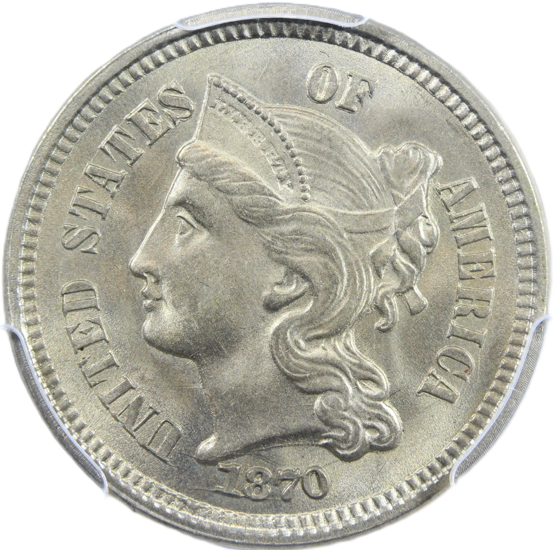 thumbnail for: 1870 3cN PCGS MS65