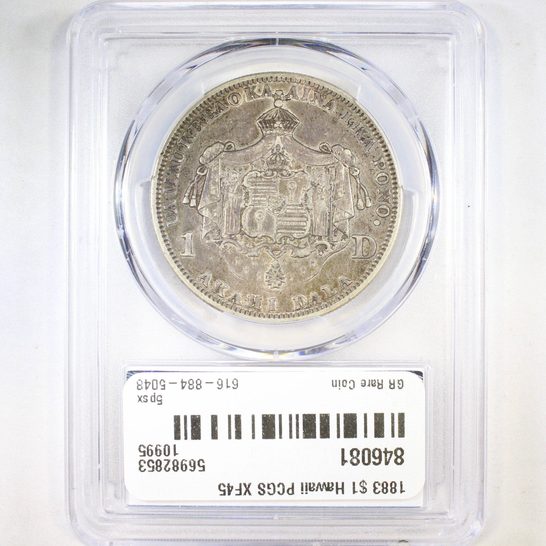 thumbnail for: 1883 Hawaii $1  PCGS XF45