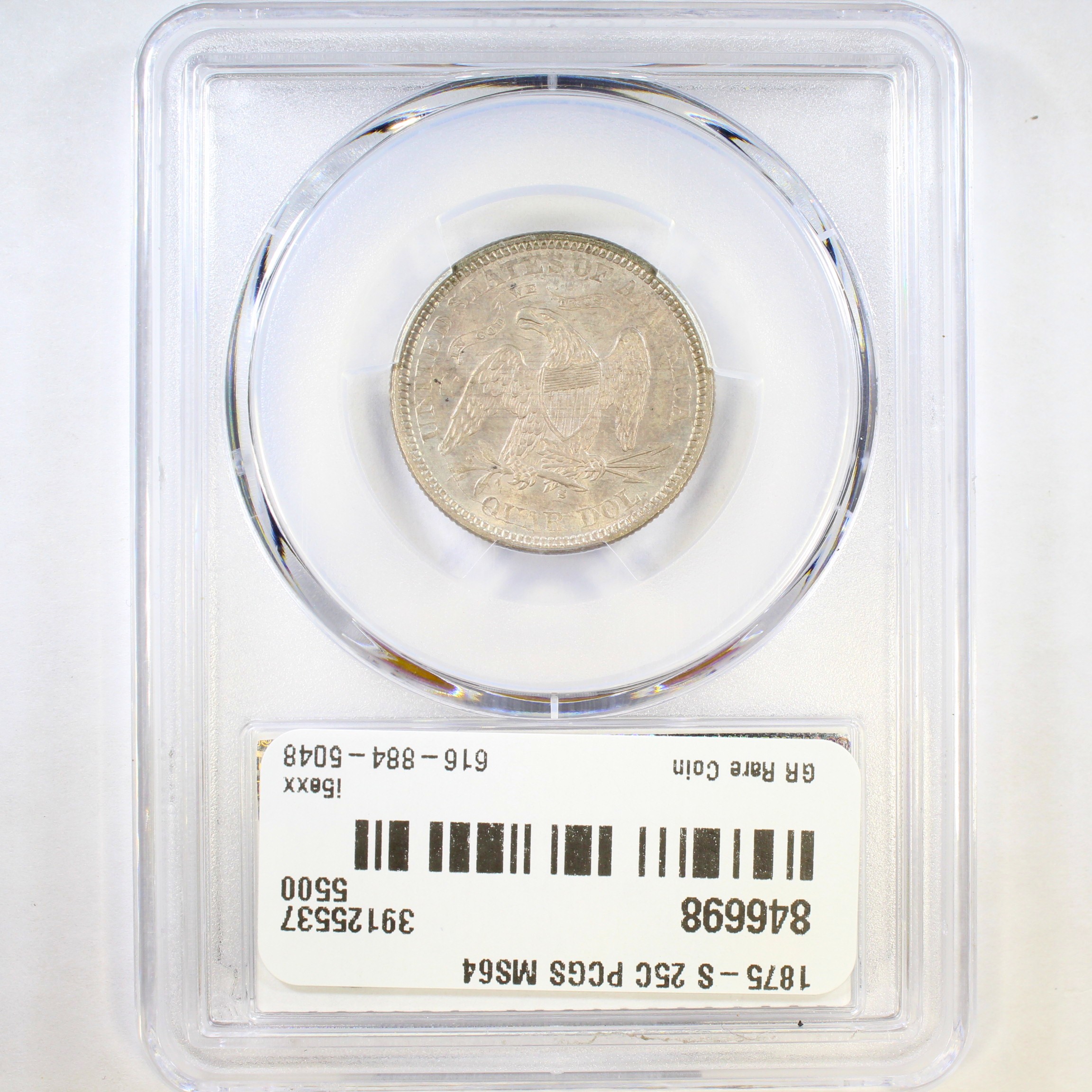 thumbnail for: 1875-S 25c PCGS MS64