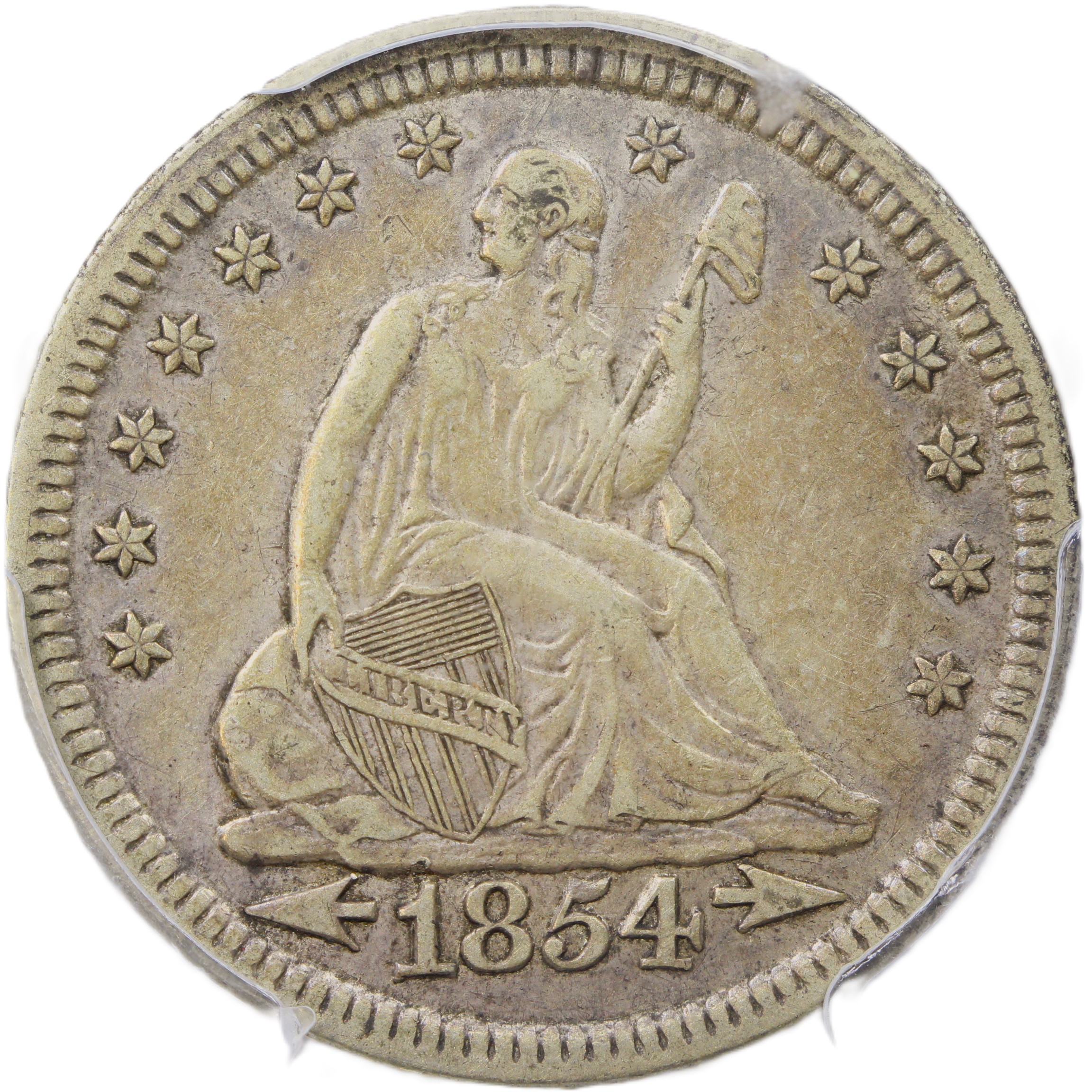 thumbnail for: 1854 Arrows 25c PCGS XF45