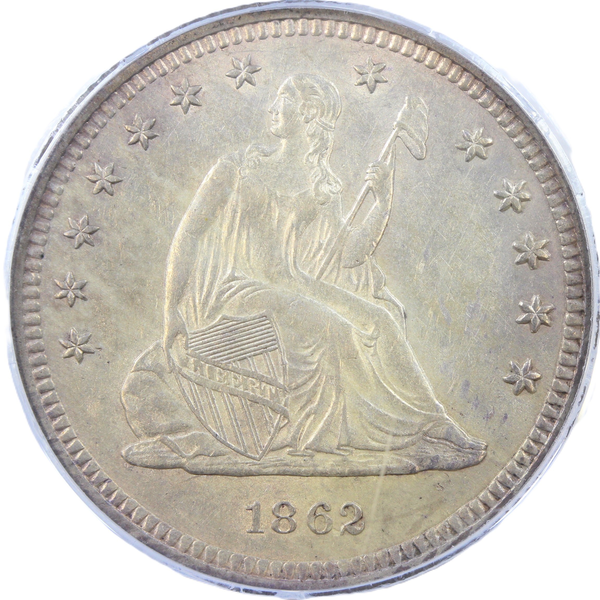 thumbnail for: 1862 25c PCGS AU58