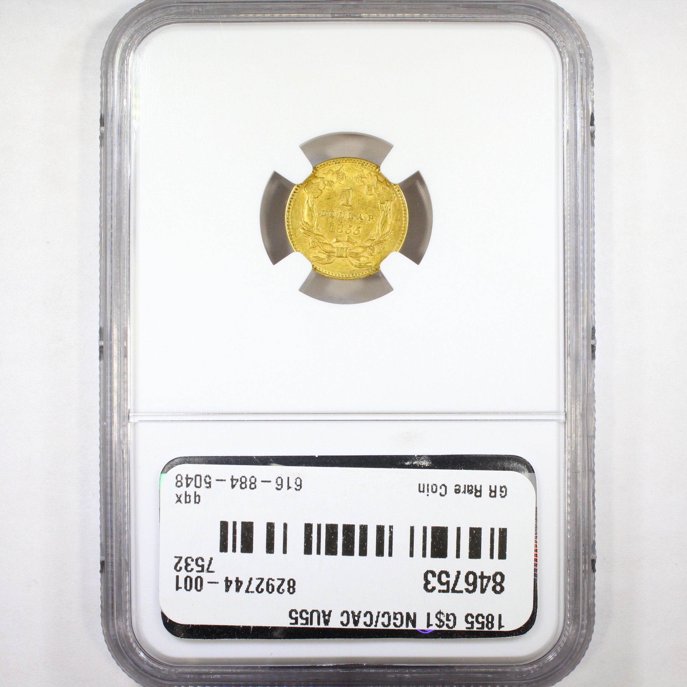 thumbnail for: 1855 Type 2 G$1 NGC AU55