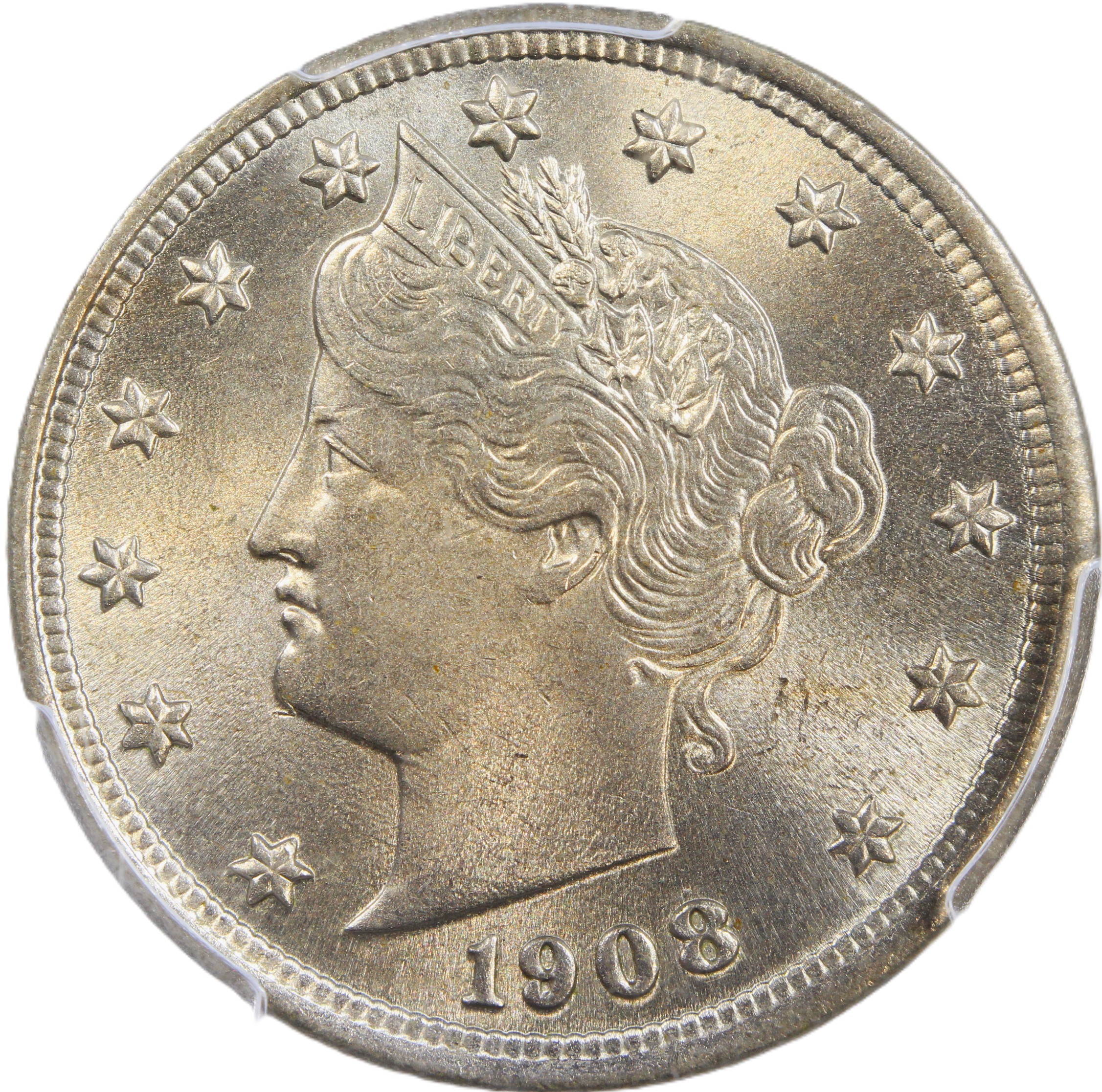 thumbnail for: 1908 5c PCGS MS65