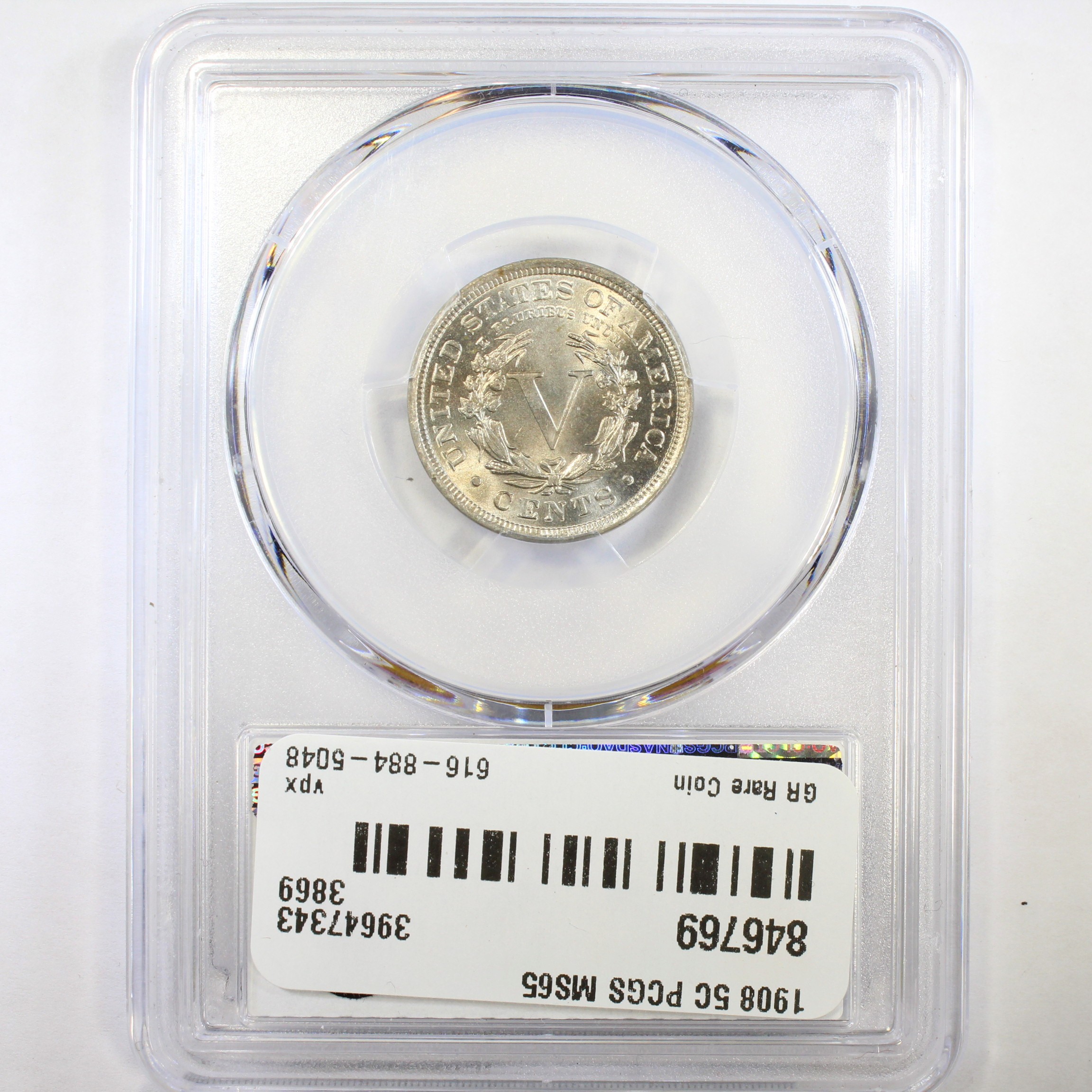 thumbnail for: 1908 5c PCGS MS65