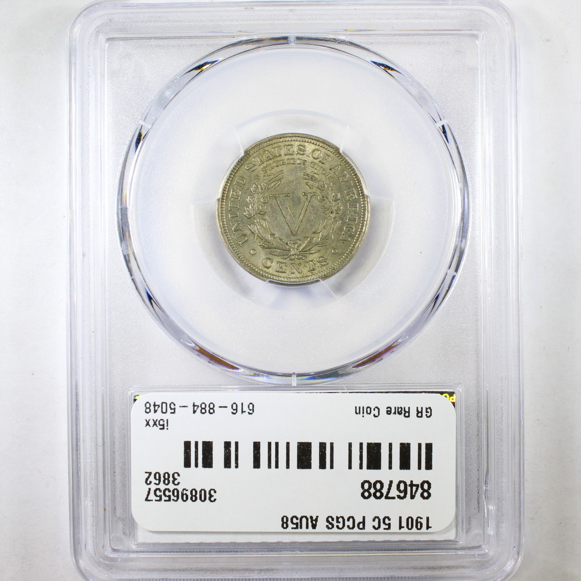 image for: 1901 5c PCGS AU58