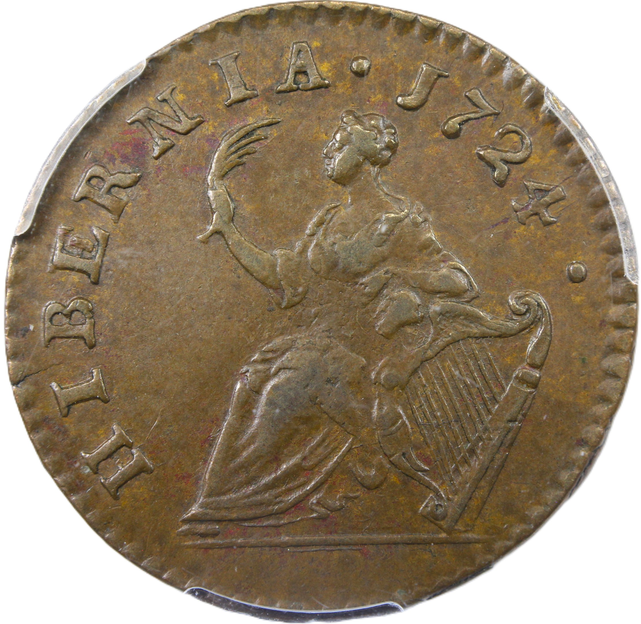 image for: 1724 Wood's Hibernia Far PCGS AU55 BN