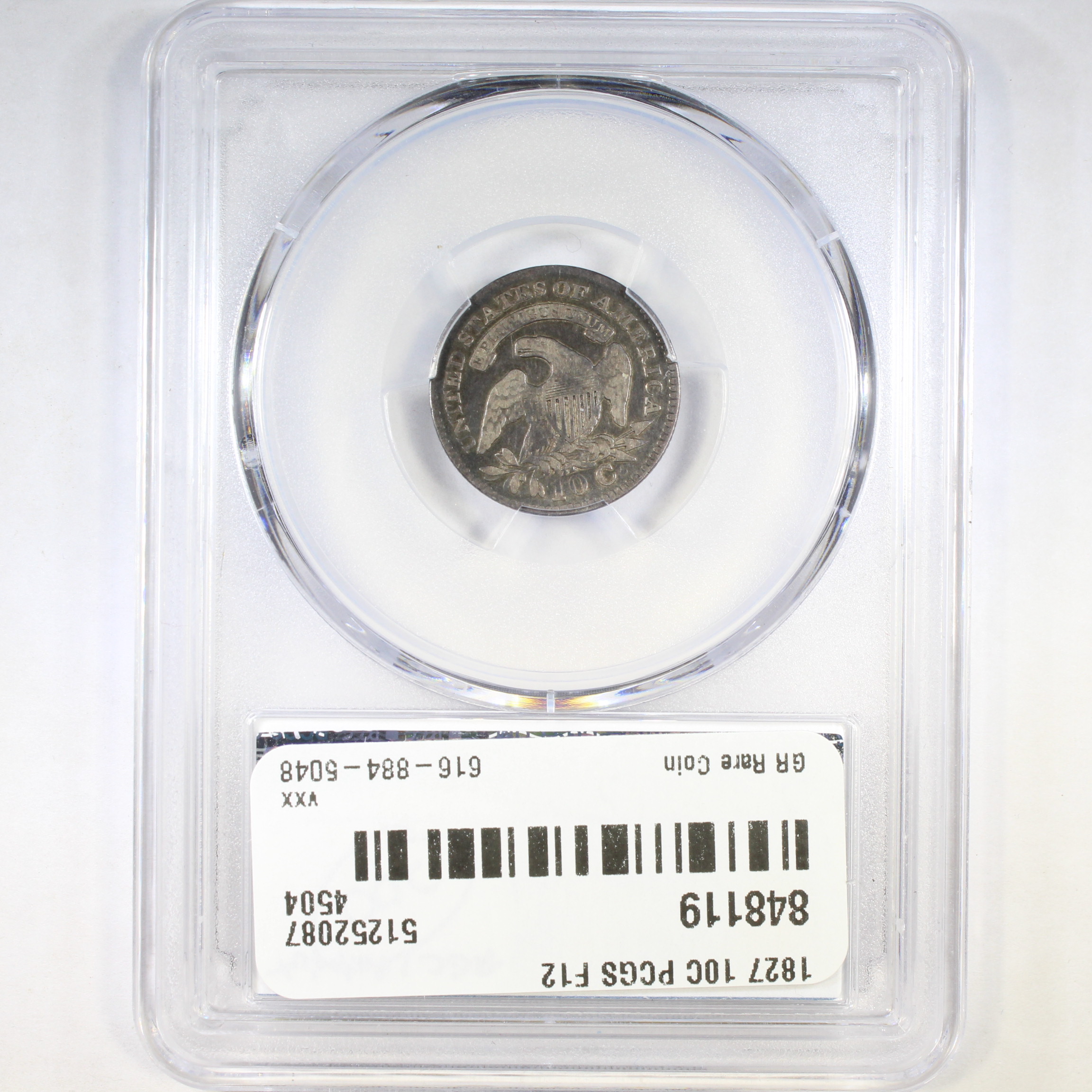 image for: 1827 Pointed Top 1 10c PCGS F12