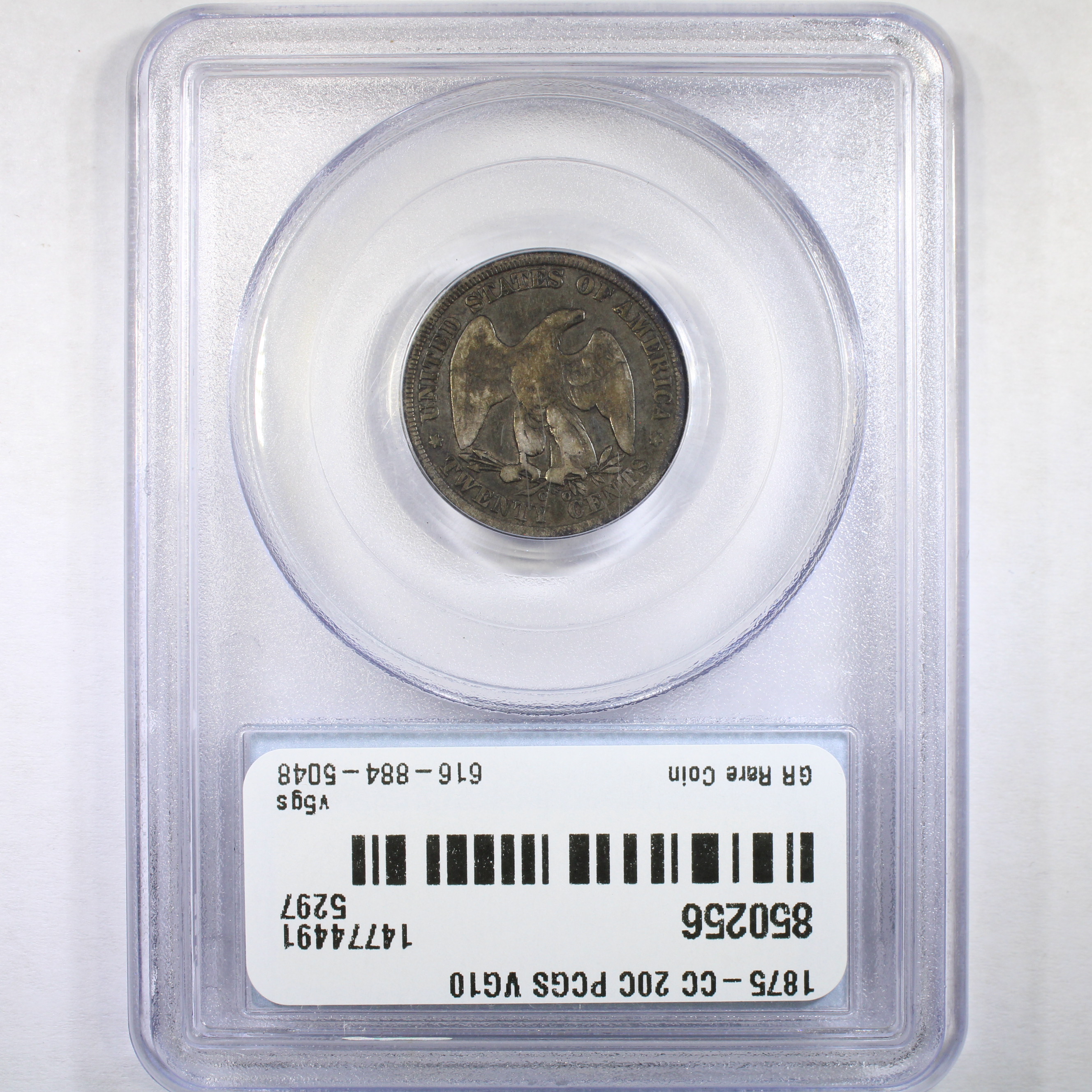 image for: 1875-CC 20c PCGS VG10