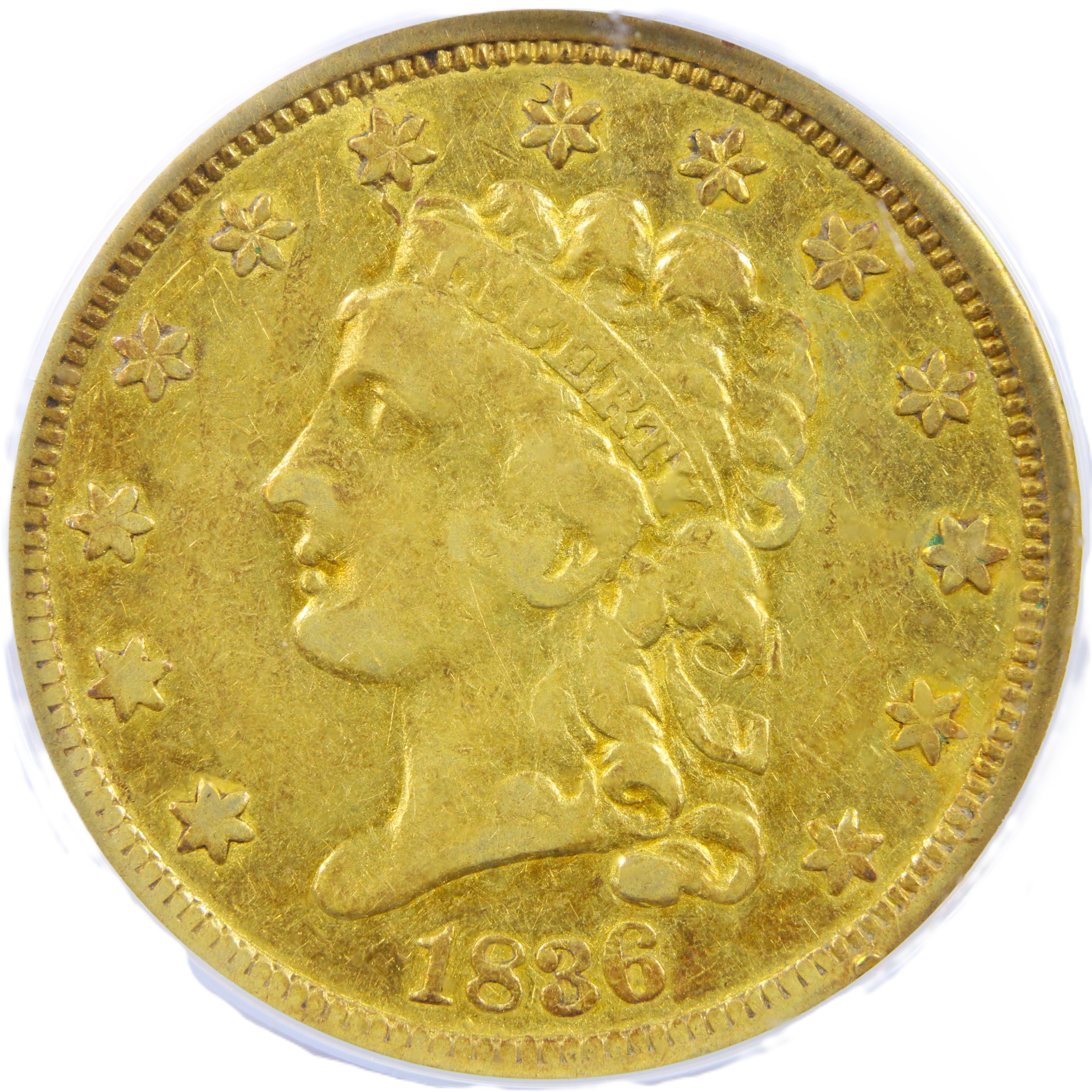 image for: 1836 Script 8 $2 1/2 PCGS VF30