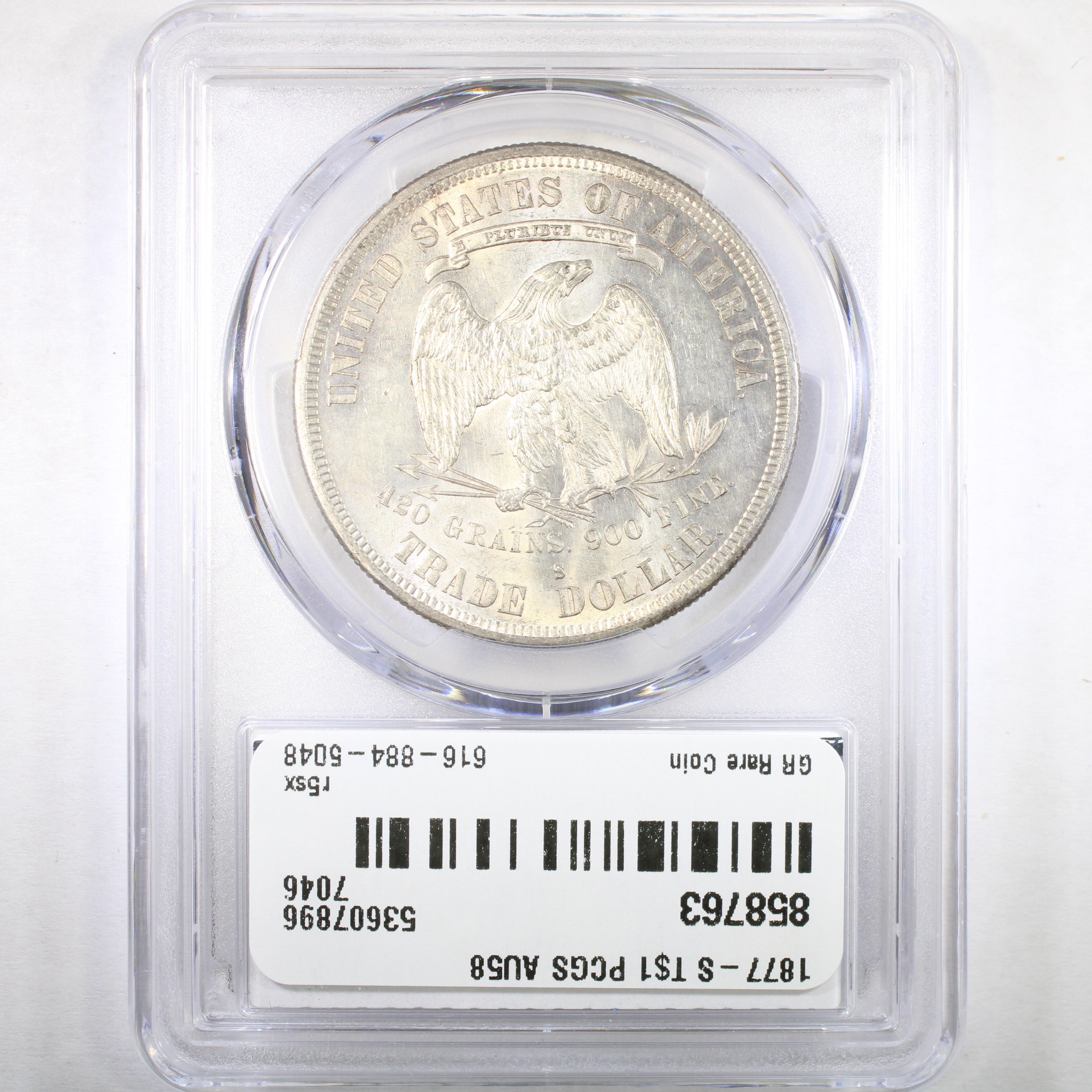 image for: 1877-S Trade$ PCGS AU58