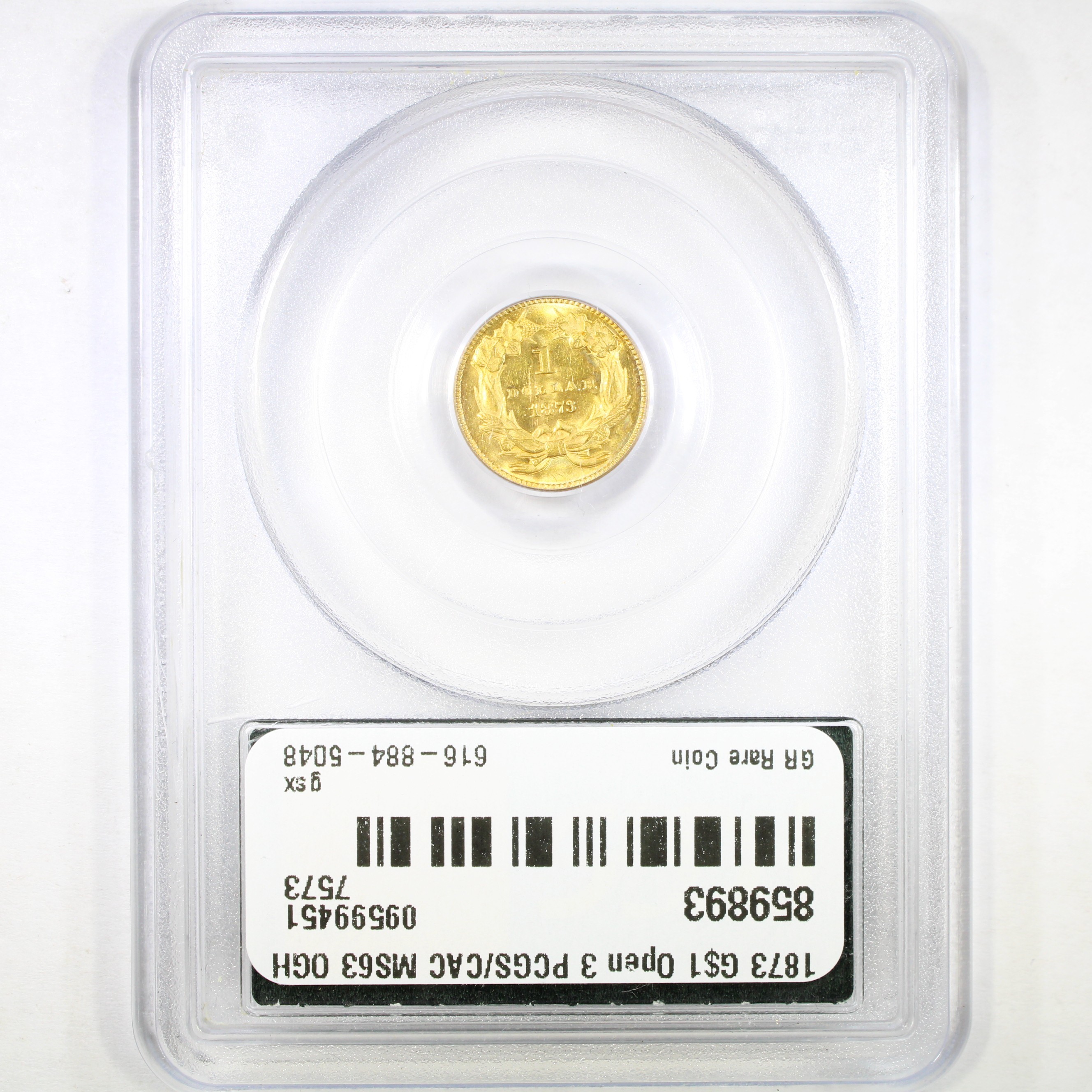 thumbnail for: 1873 Open 3 G$1 PCGS MS63