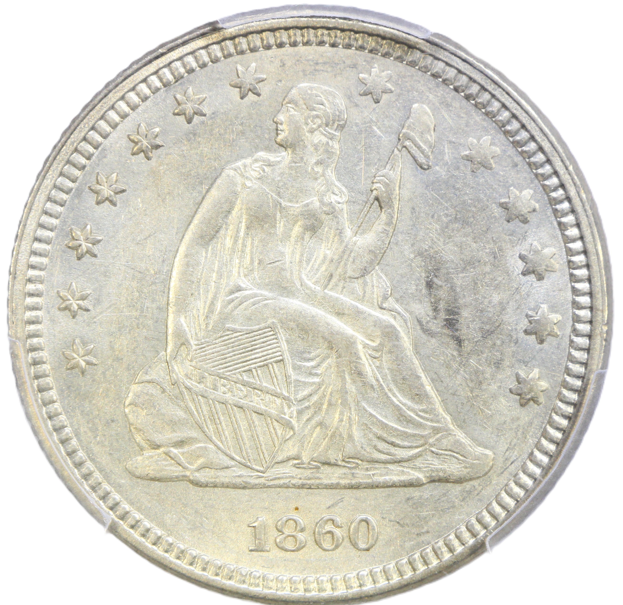 thumbnail for: 1860 25c PCGS AU55