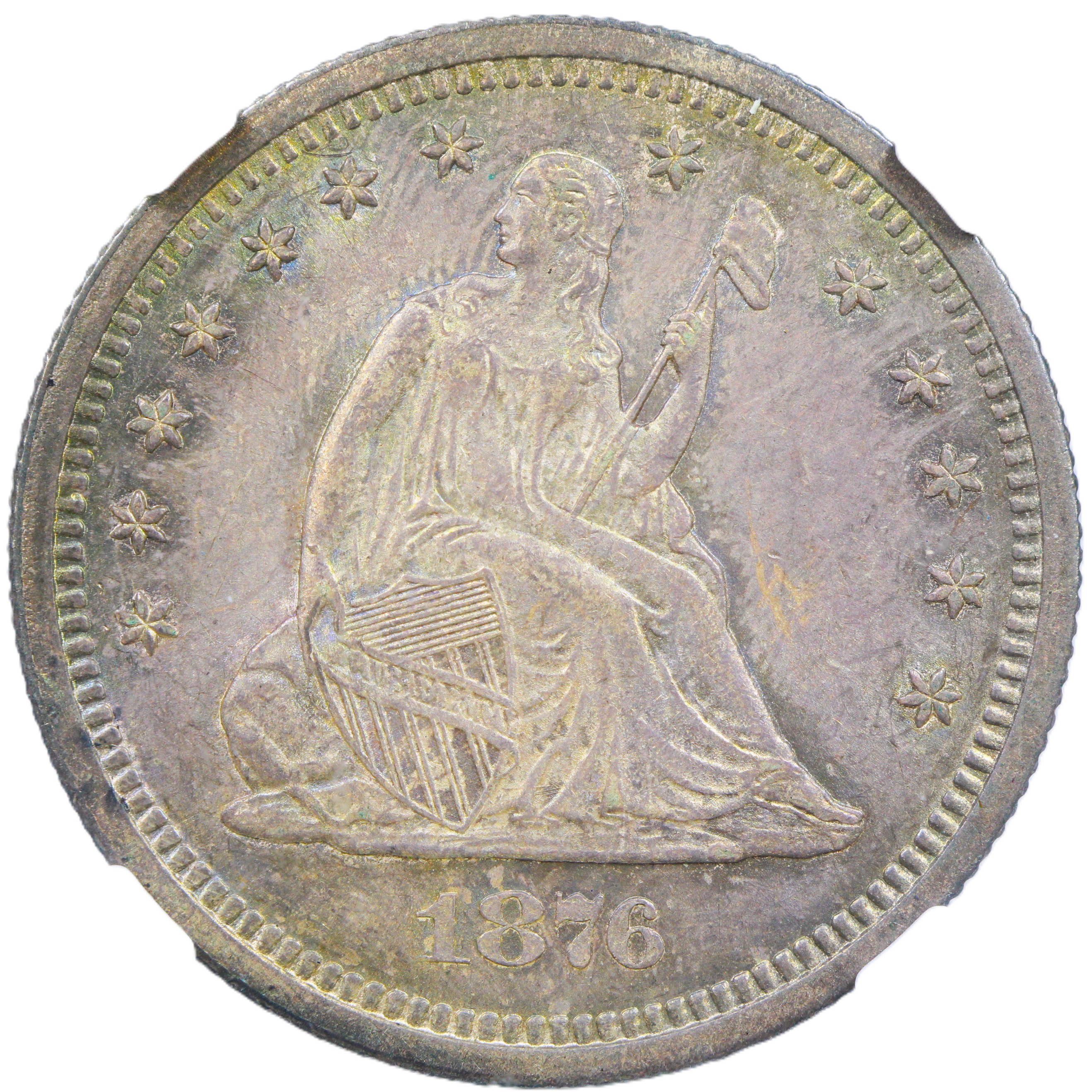 thumbnail for: 1876-S 25c NGC MS65