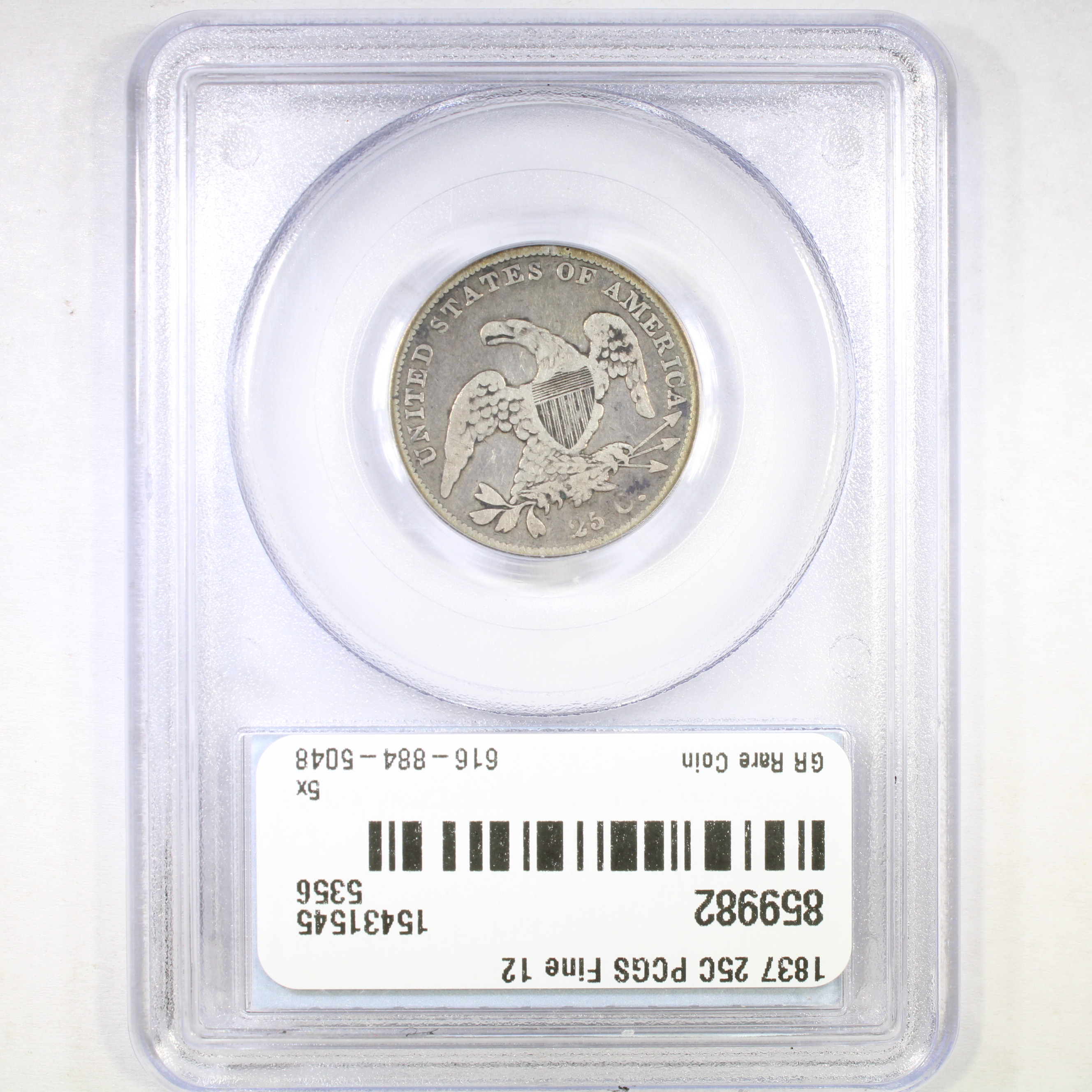 image for: 1837 25c PCGS F12