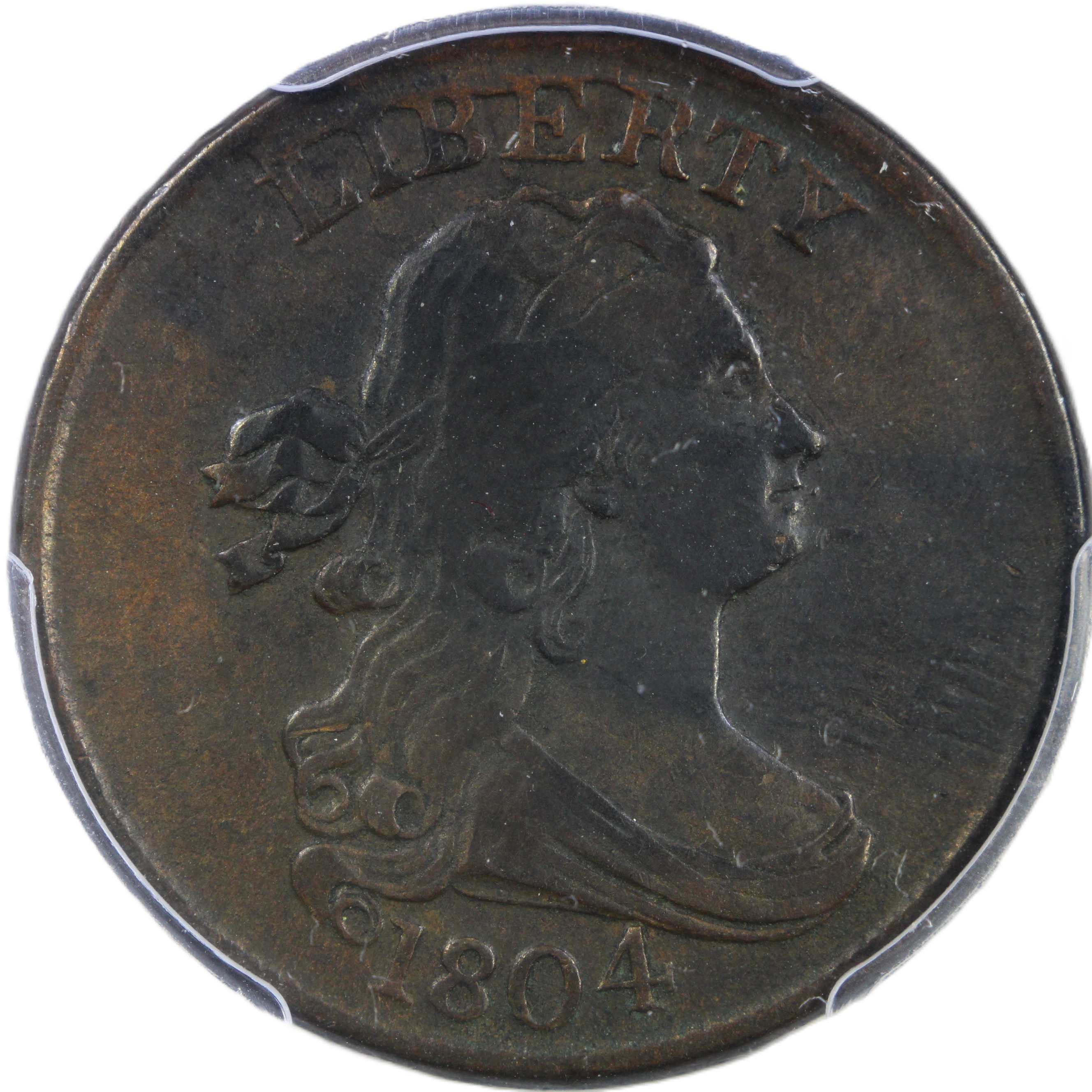 image for: 1804 Spiked Chin 1/2c PCGS VF30 BN