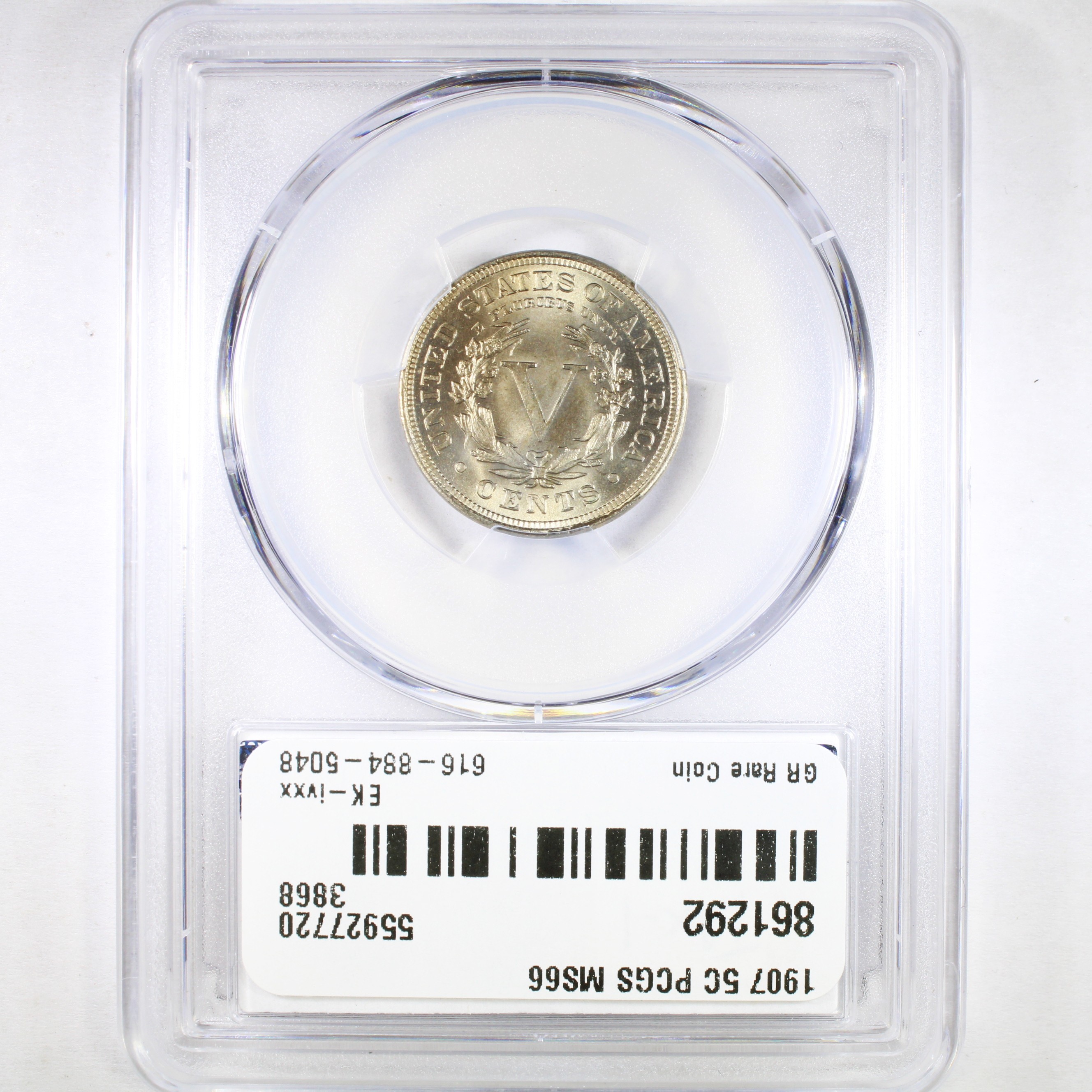 image for: 1907 5c PCGS MS66